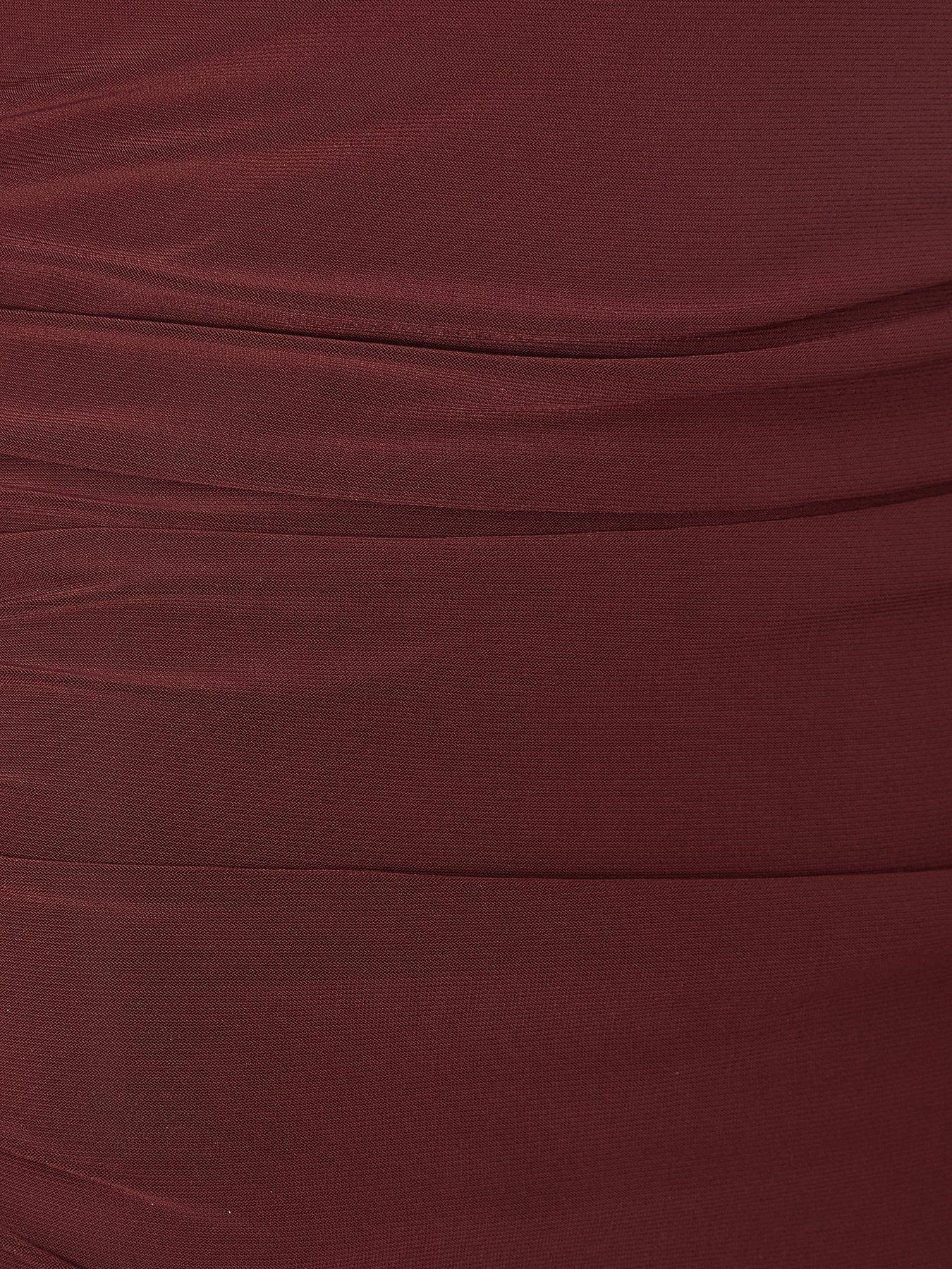 Image 4 of 6 of Quiz Dark Red Gold Buckle Midaxi Dress