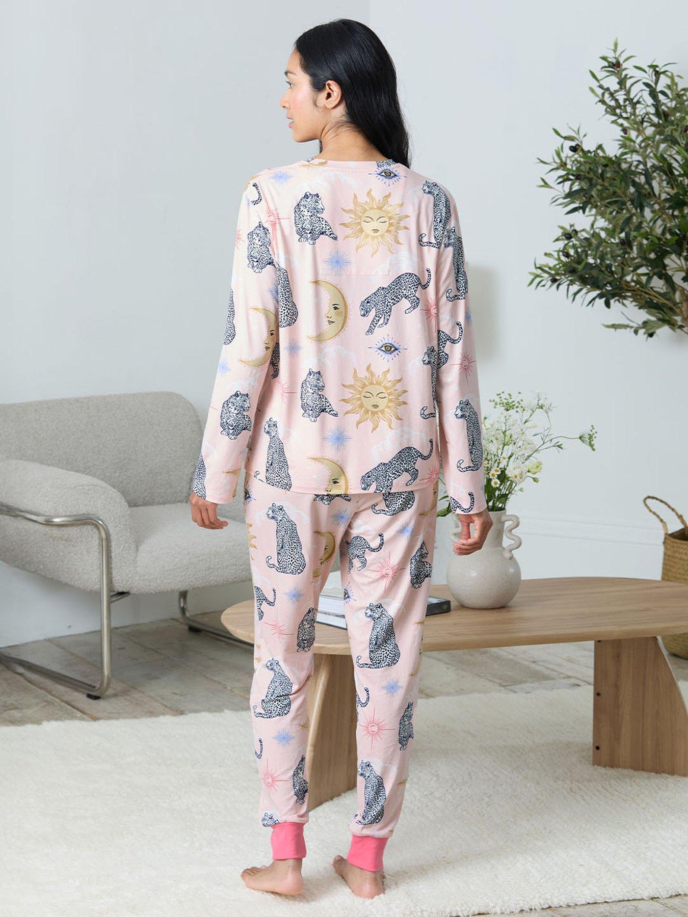  image of chelsea-peers-classic-long-sleeve-crew-neck-set-in-polyester-pink