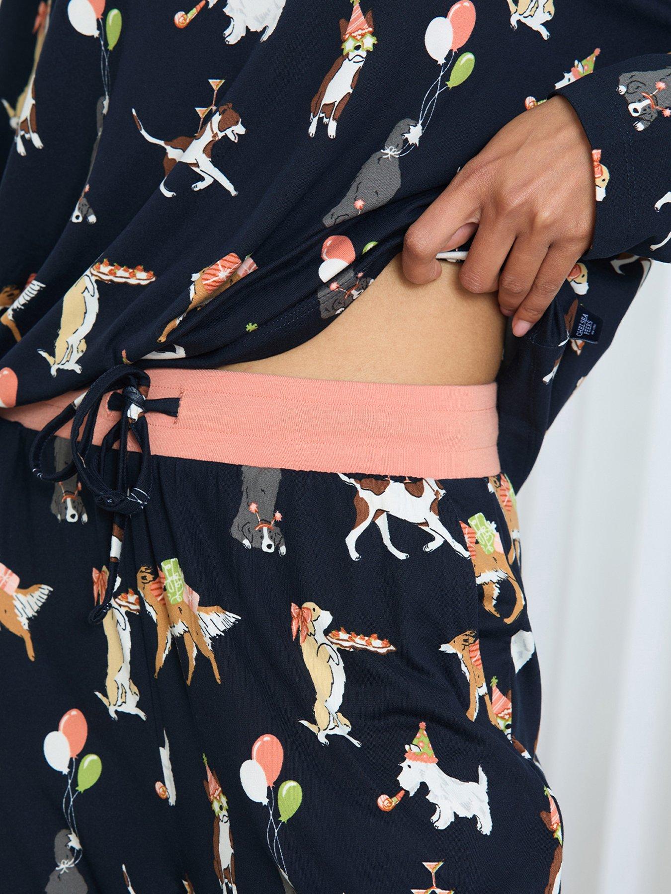  image of chelsea-peers-classic-crew-neck-set-navy