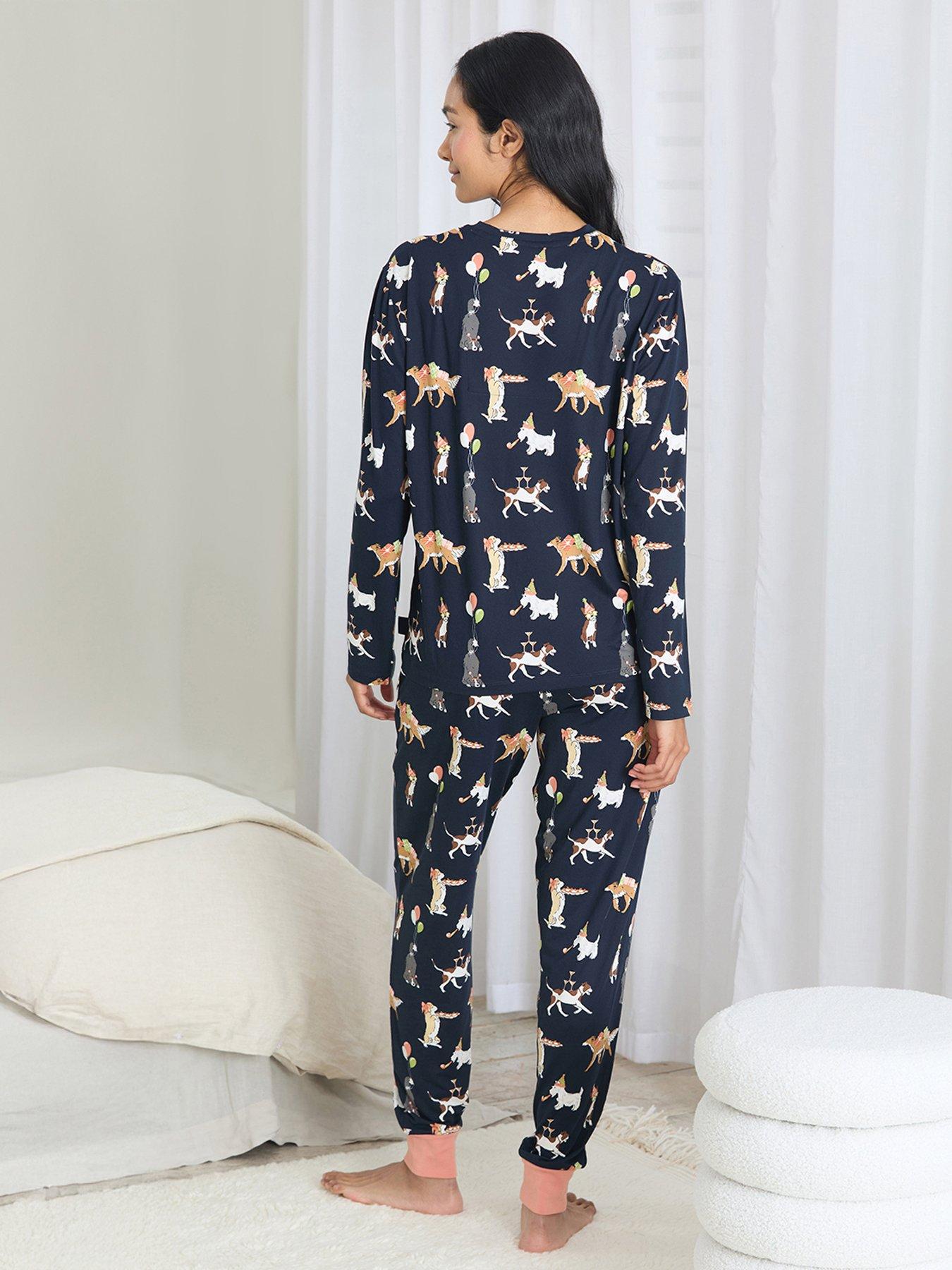  image of chelsea-peers-classic-crew-neck-set-navy