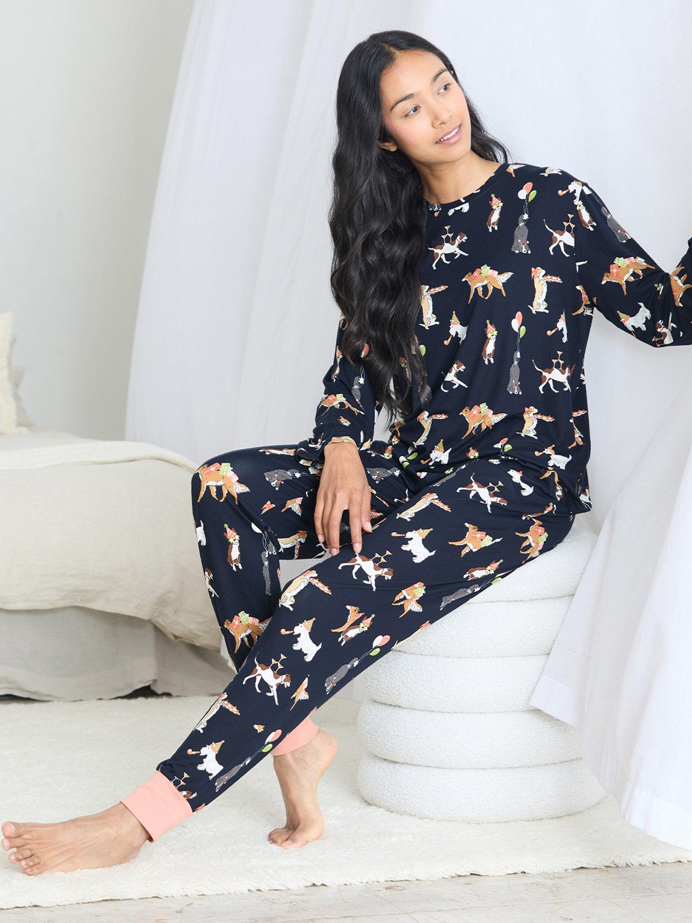  image of chelsea-peers-classic-crew-neck-set-navy