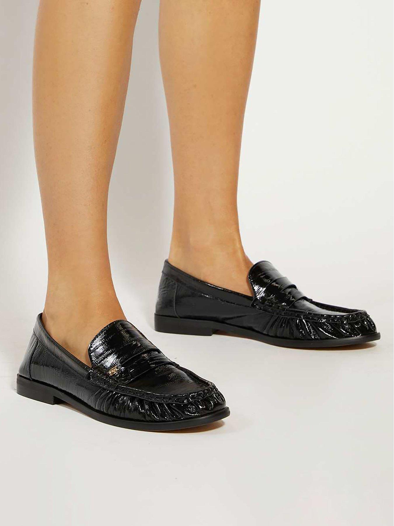 Image 6 of 6 of Dune London Grisella Leather Loafers - Black
