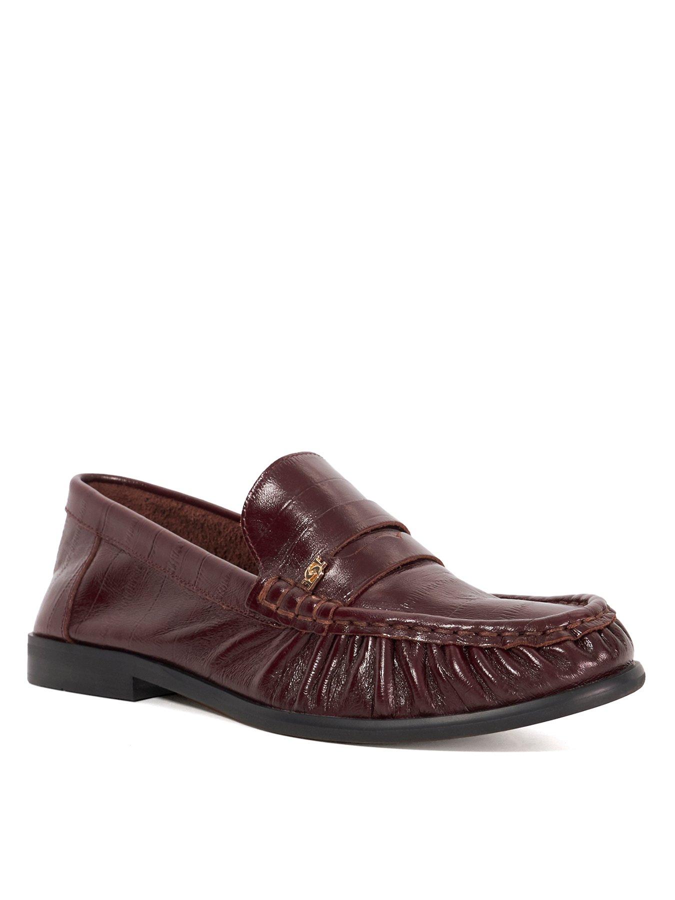 Image 2 of 6 of Dune London Grisella Leather Loafers - Burgundy