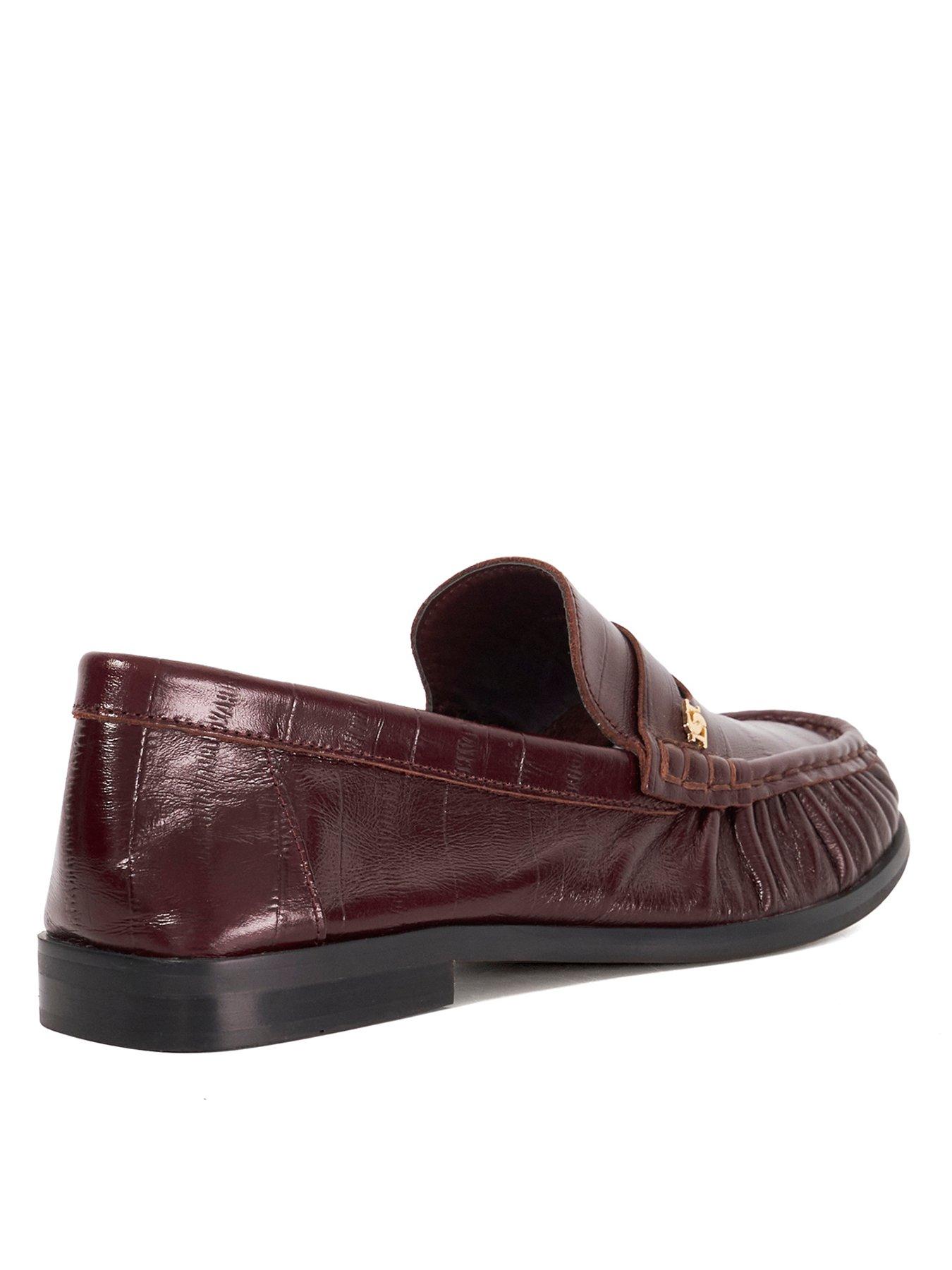 Image 3 of 6 of Dune London Grisella Leather Loafers - Burgundy