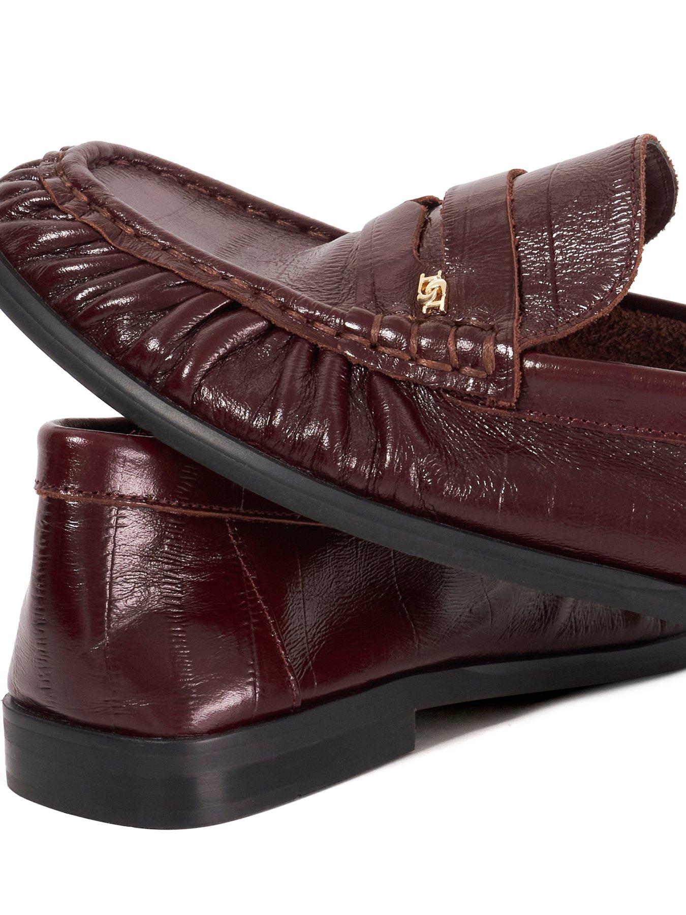 Image 5 of 6 of Dune London Grisella Leather Loafers - Burgundy