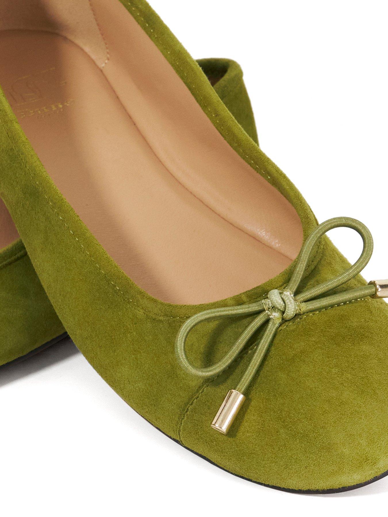 Image 5 of 6 of Dune London Highest Suede Ballet Pump - Green