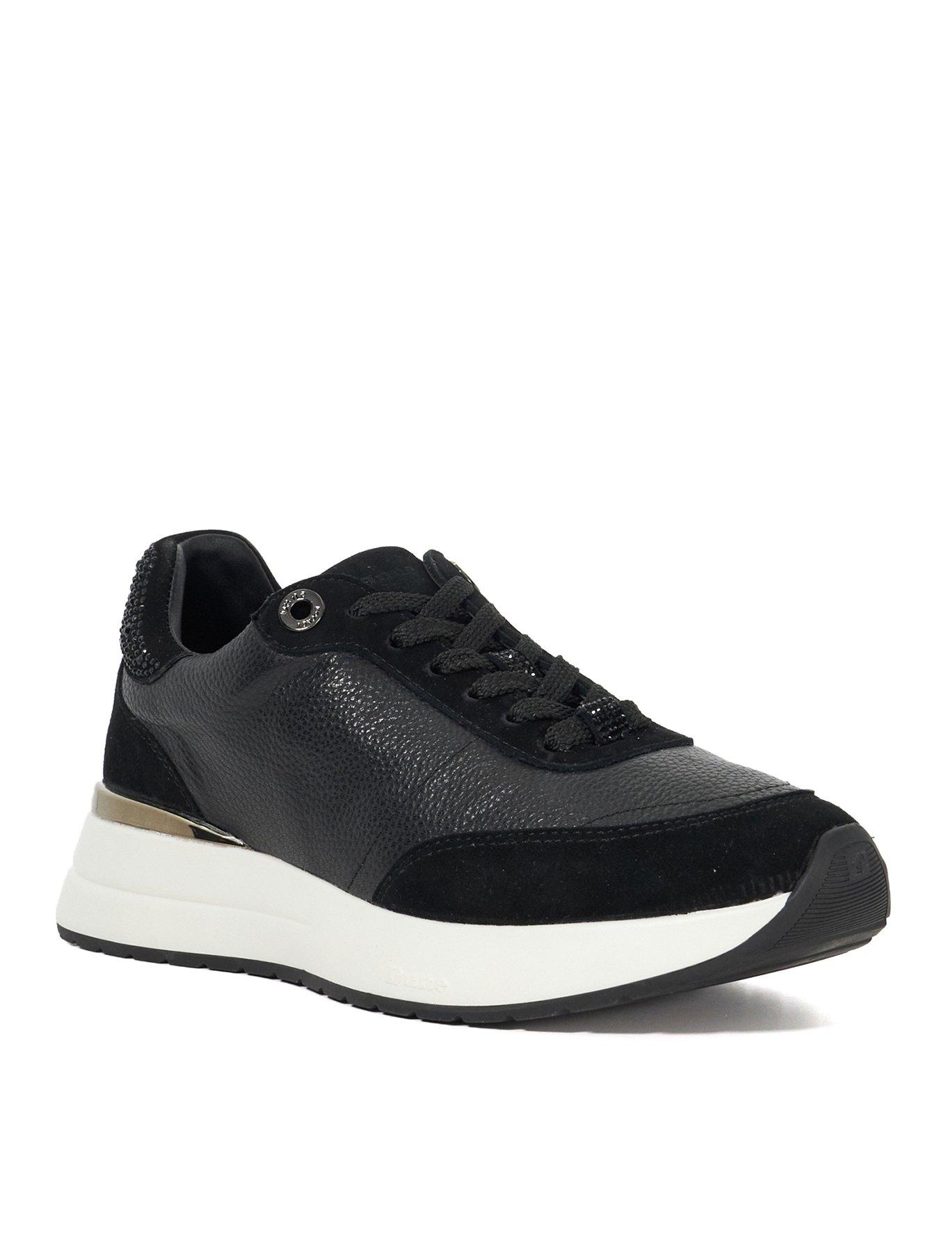 Image 2 of 5 of Dune London Emotion Leather Lace Up Runner - Black