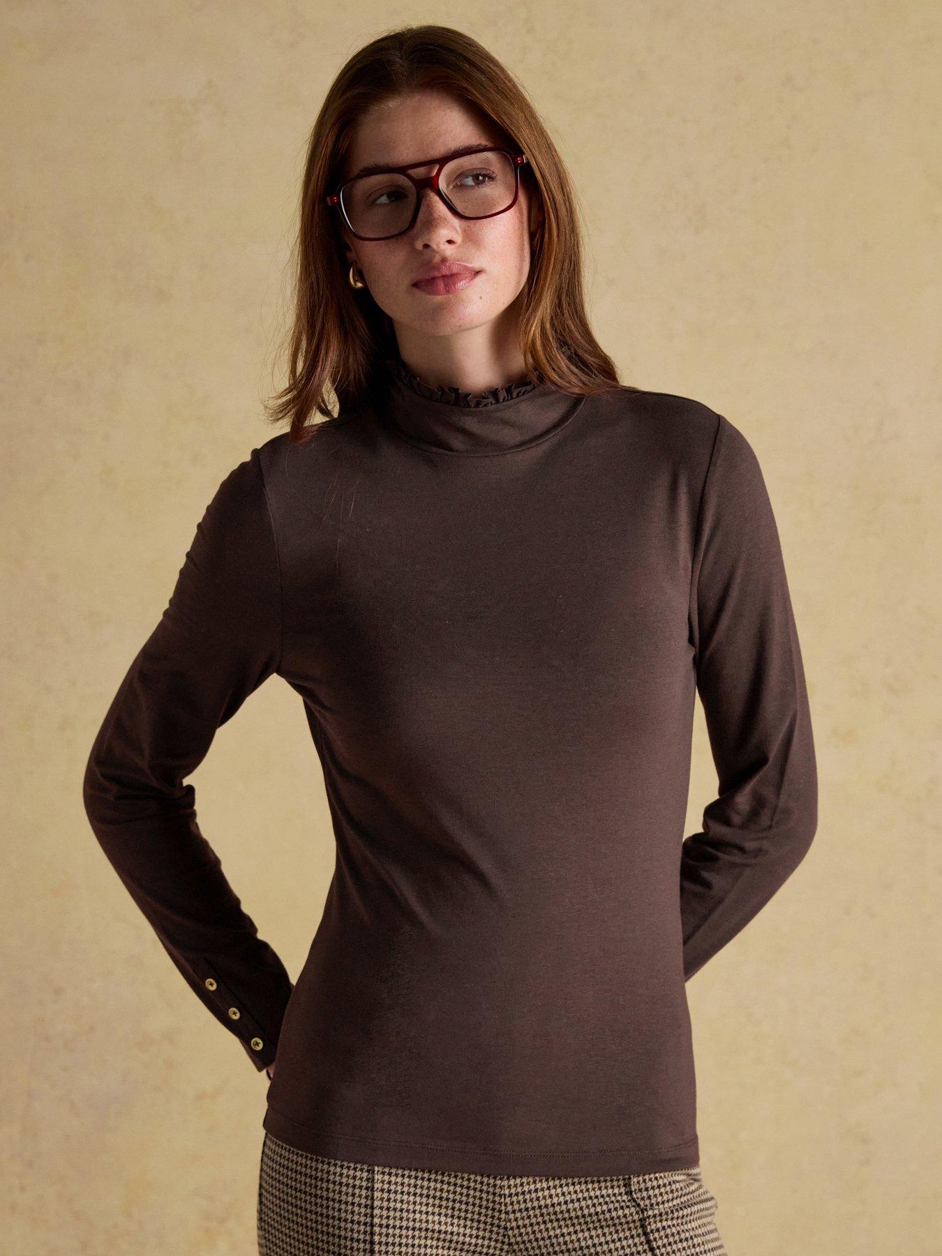 joules-long-sleeve-high-neck-jersey-top-chocolate-brown