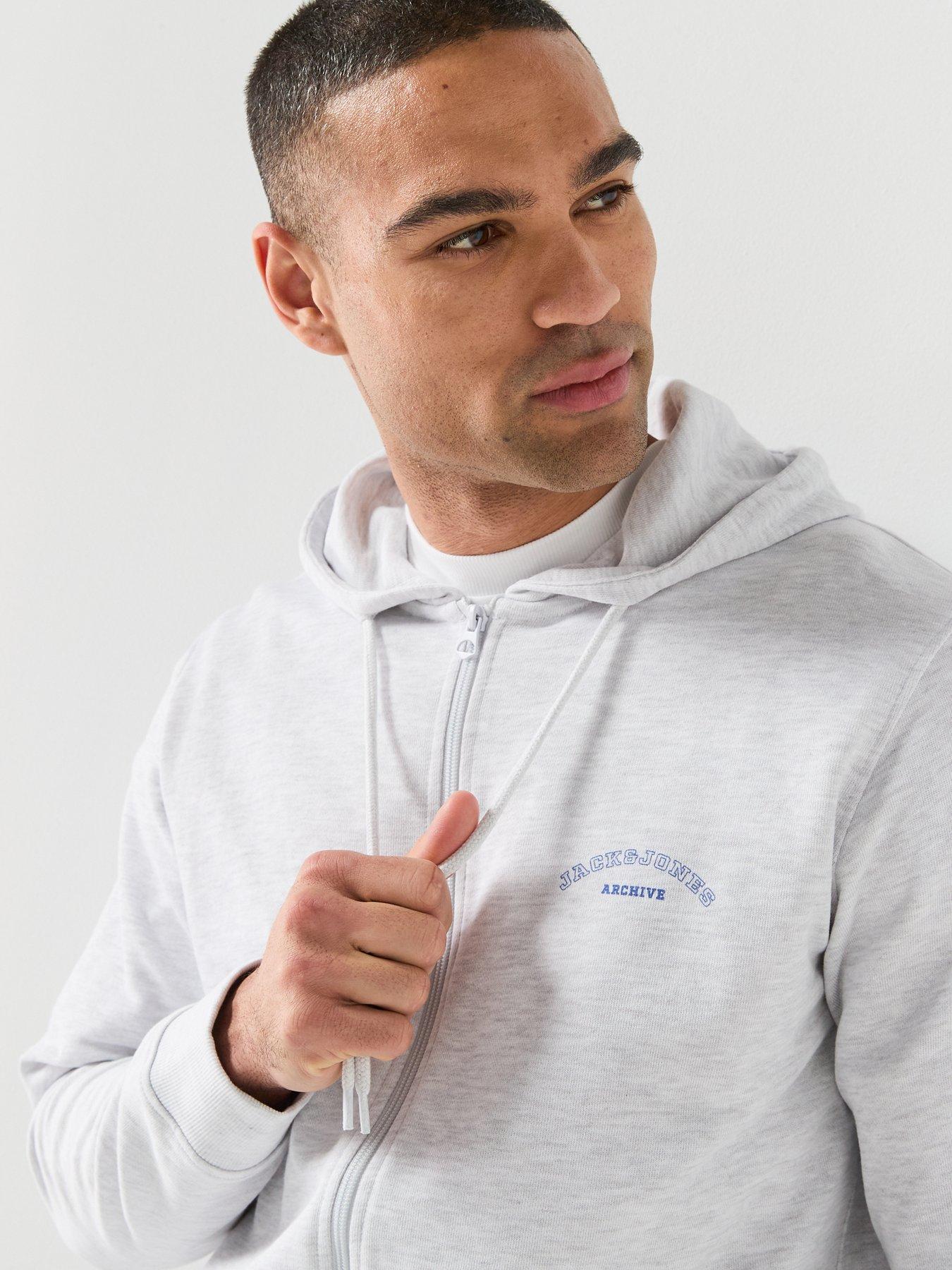 Image 4 of 5 of Jack & Jones College Zip Hoodie - Light Grey