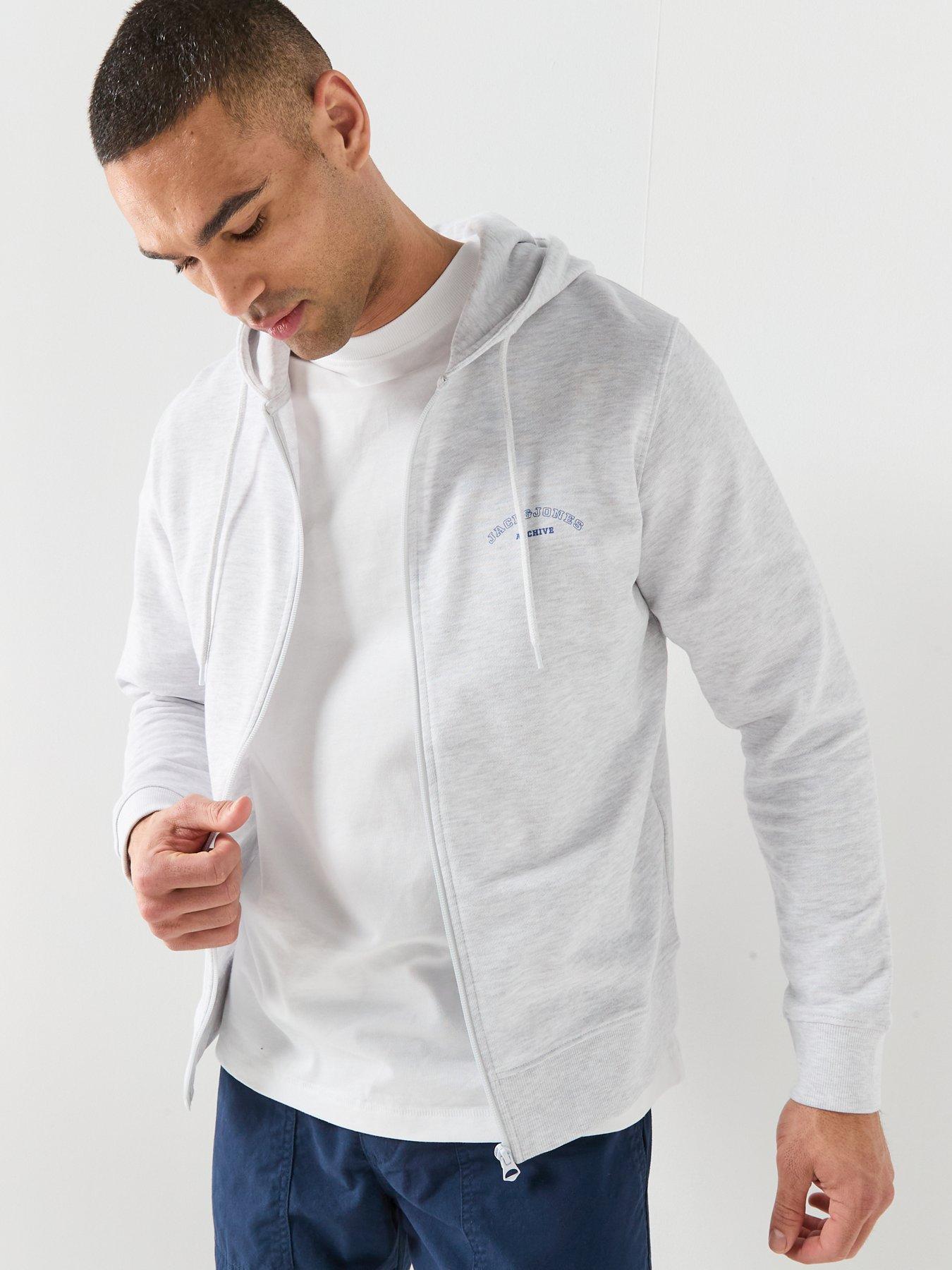 Image 5 of 5 of Jack & Jones College Zip Hoodie - Light Grey