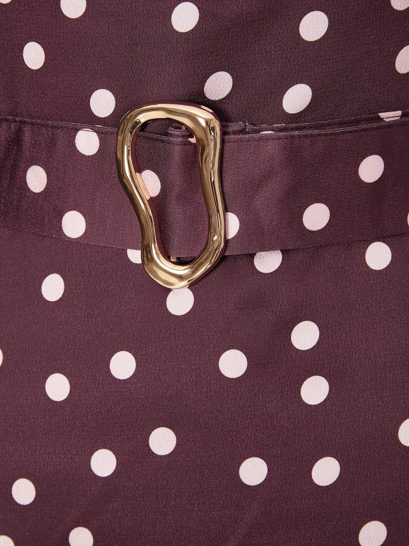Quiz Petite Dark Red Polka Dot Midaxi Dress Littlewoods