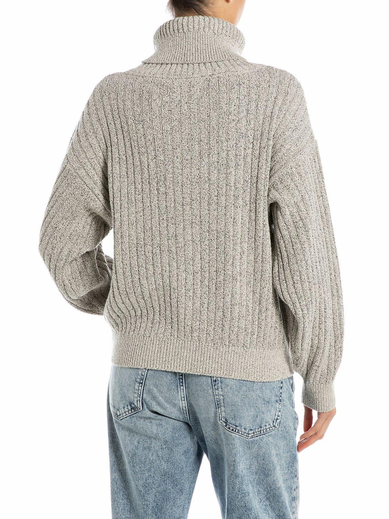  image of replay-cotton-blend-jumper-beige