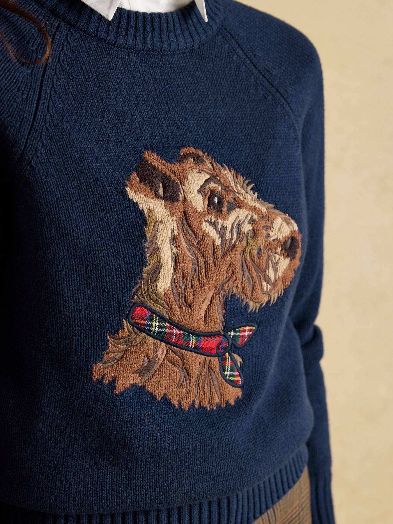 Image 6 of 6 of Joules Intarsia Cotton Rich Jumper - Navy