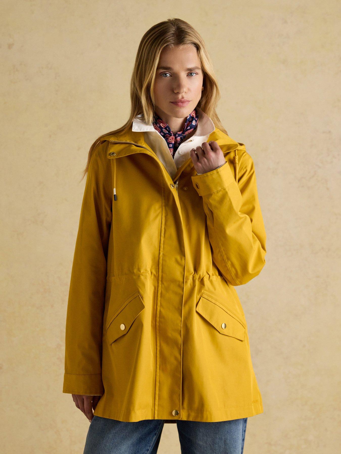 Joules Waterproof Raincoat With Hood - Gold