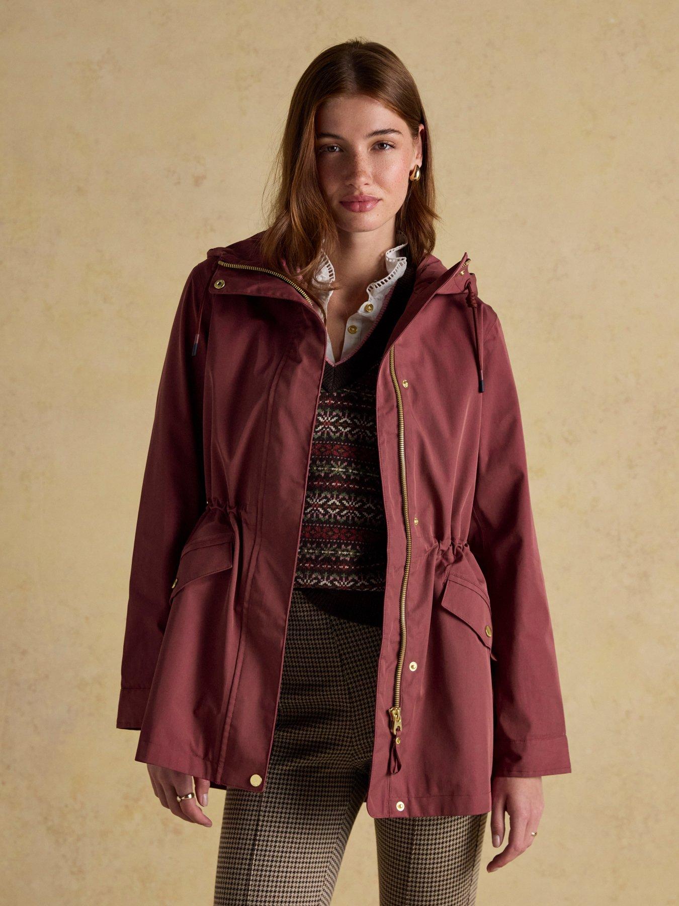 Joules Waterproof Raincoat With Hood Port Red Littlewoods