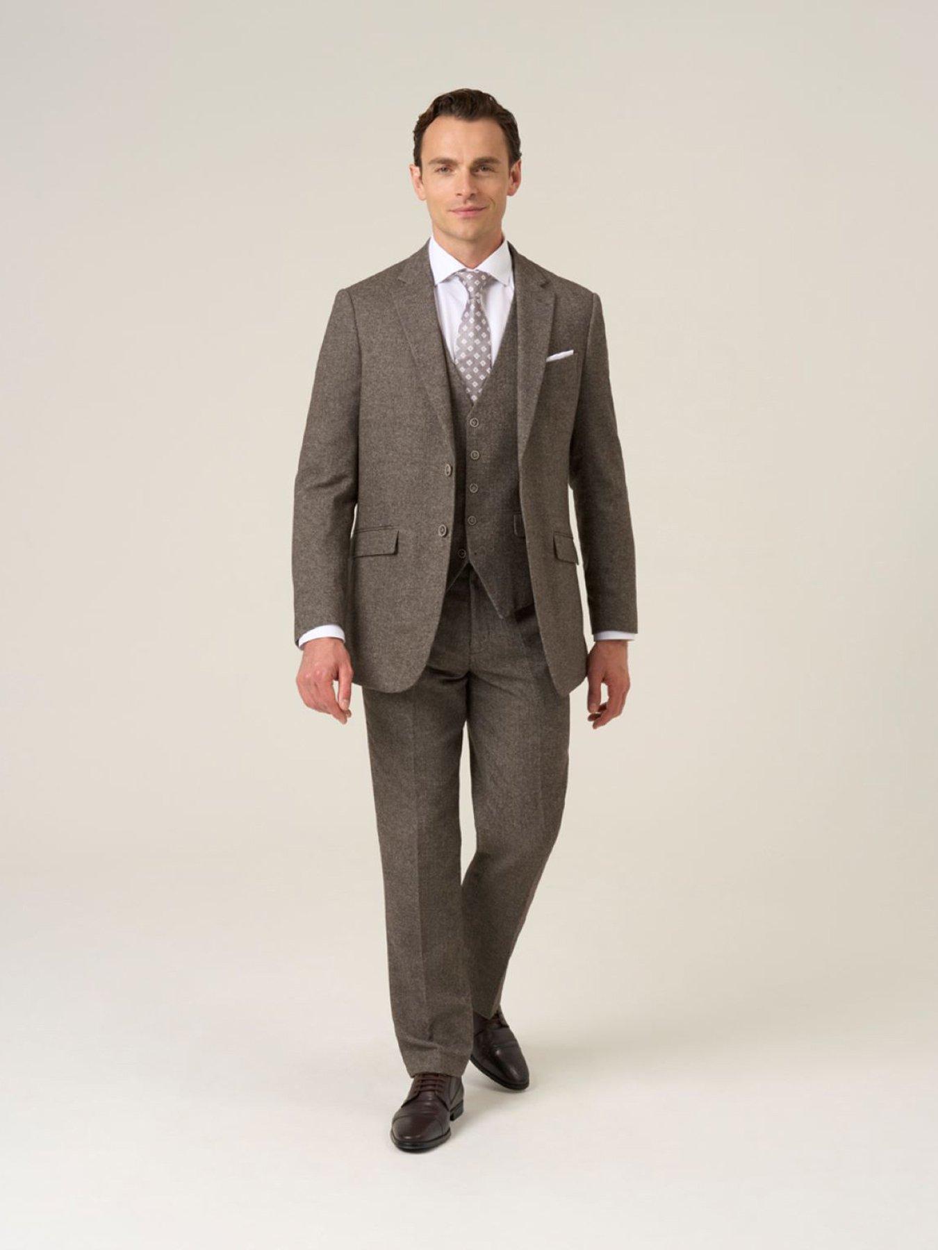  image of skopes-jude-fawn-herringbone-waistcoat-light-brown