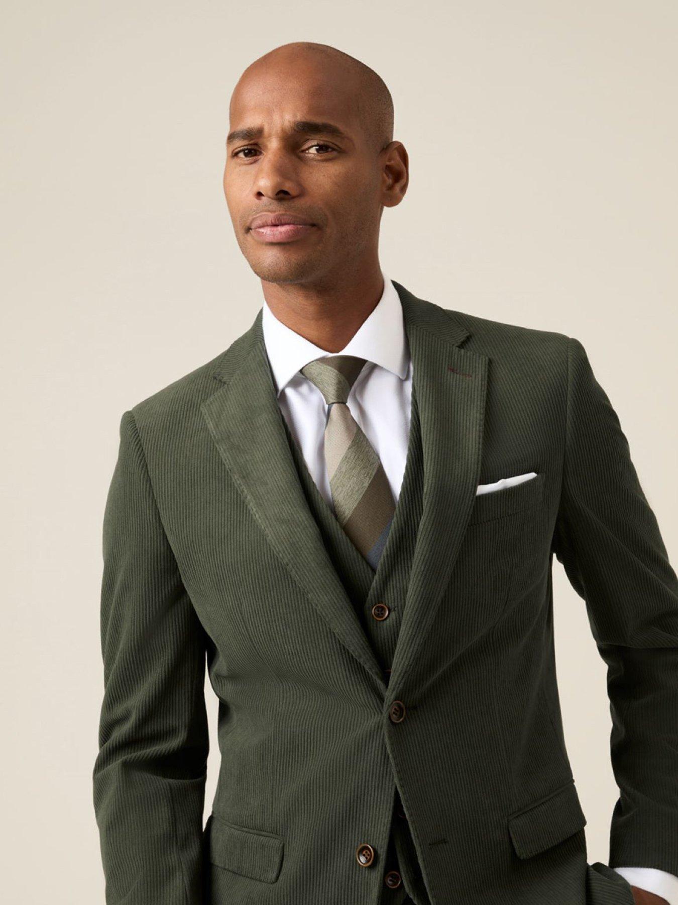  image of skopes-tailored-fit-dorsey-corduroy-suit-jacket-corduroy-dark-green