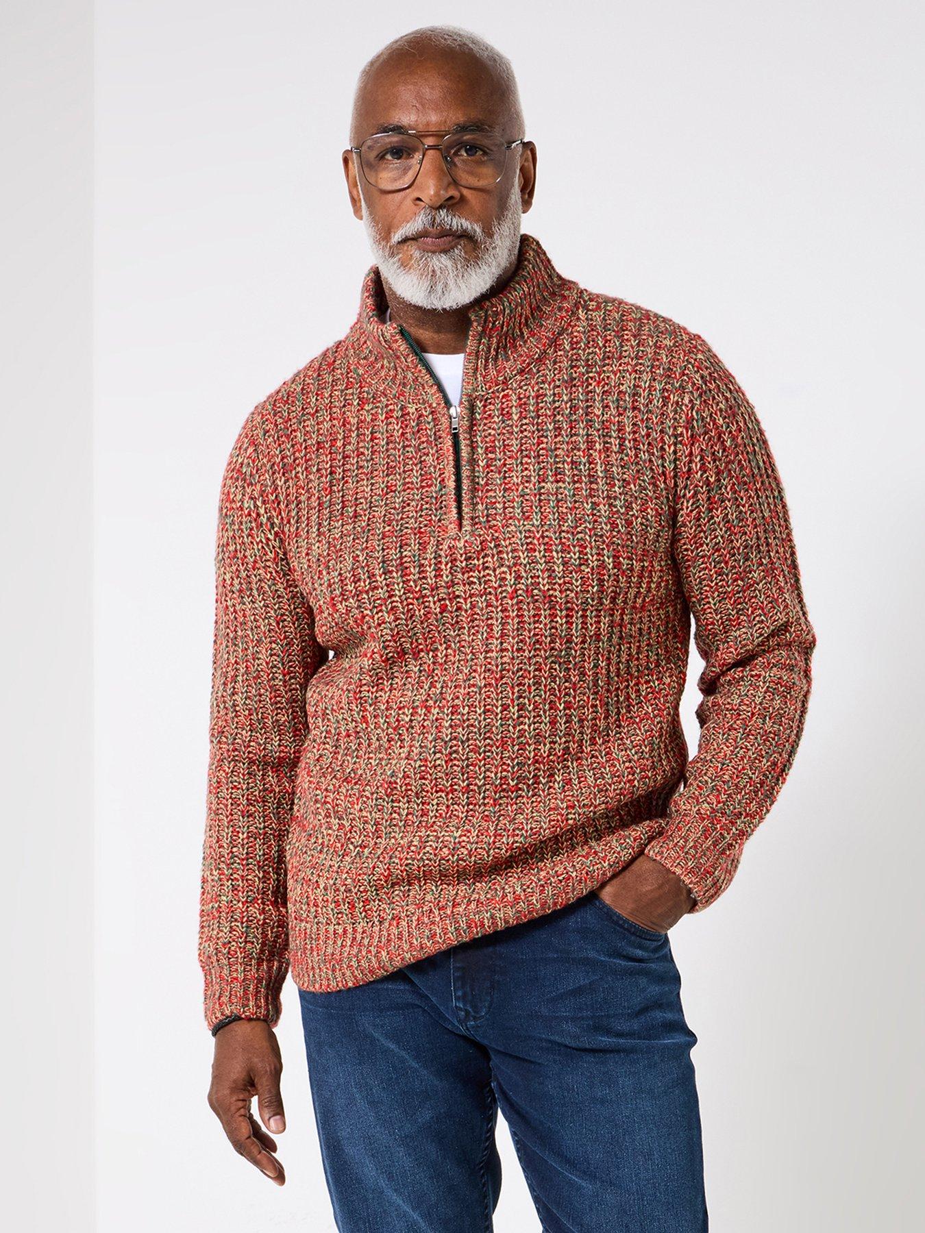 undefined Long Sleeve Fisherman Knitted Jumper - Red