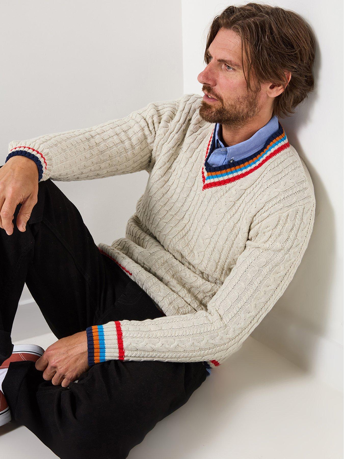 Image 4 of 6 of Joe Browns V-Neck Cable Knitted Jumper - Cream