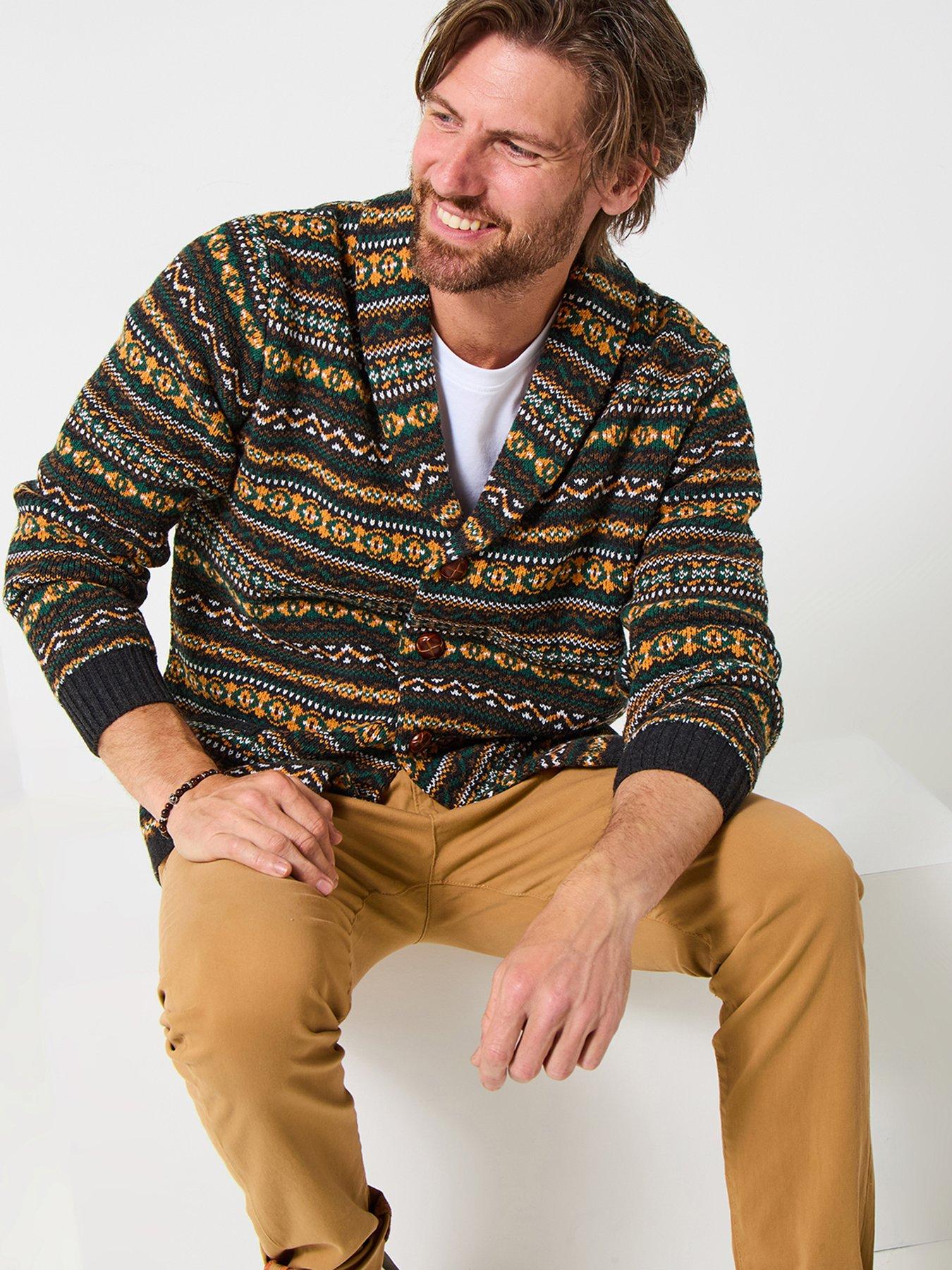  image of joe-browns-fairisle-shawl-knitted-cardigan-multi