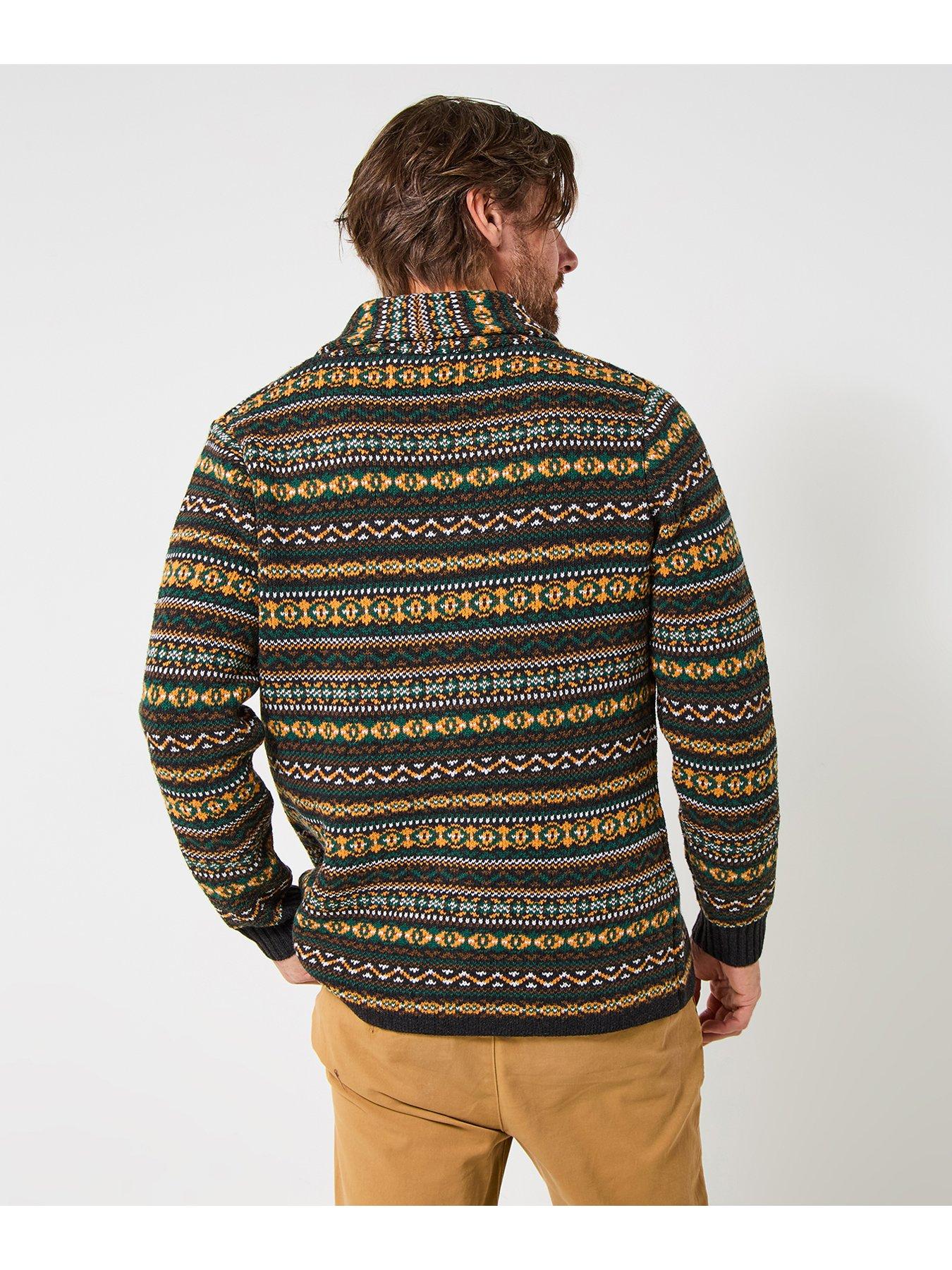  image of joe-browns-fairisle-shawl-knitted-cardigan-multi