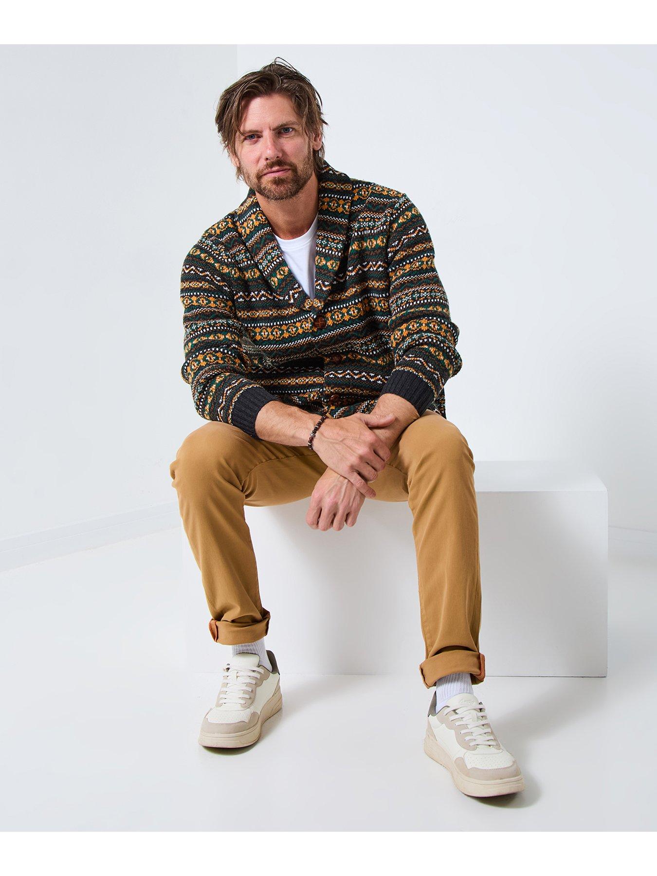 image of joe-browns-fairisle-shawl-knitted-cardigan-multi