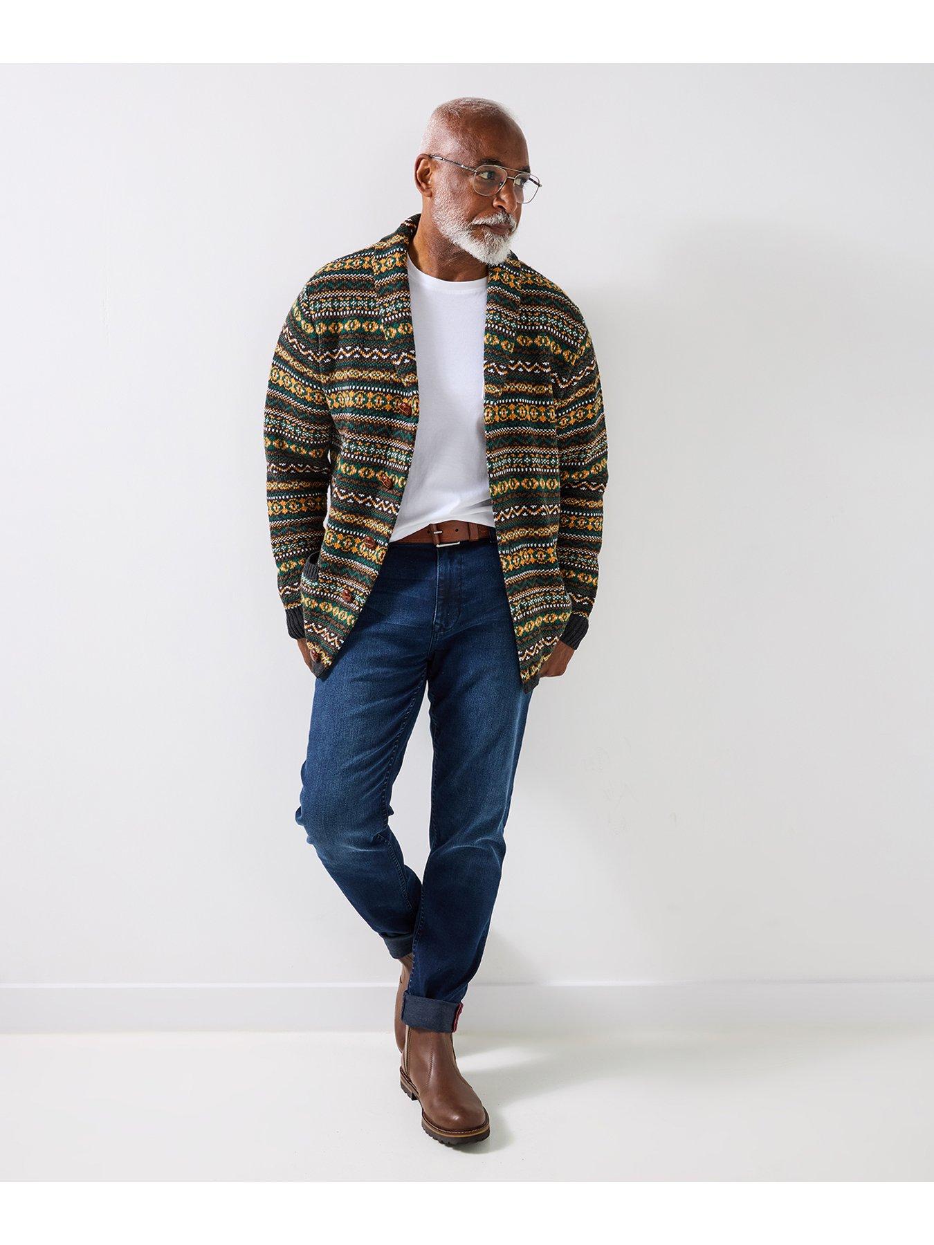  image of joe-browns-fairisle-shawl-knitted-cardigan-multi