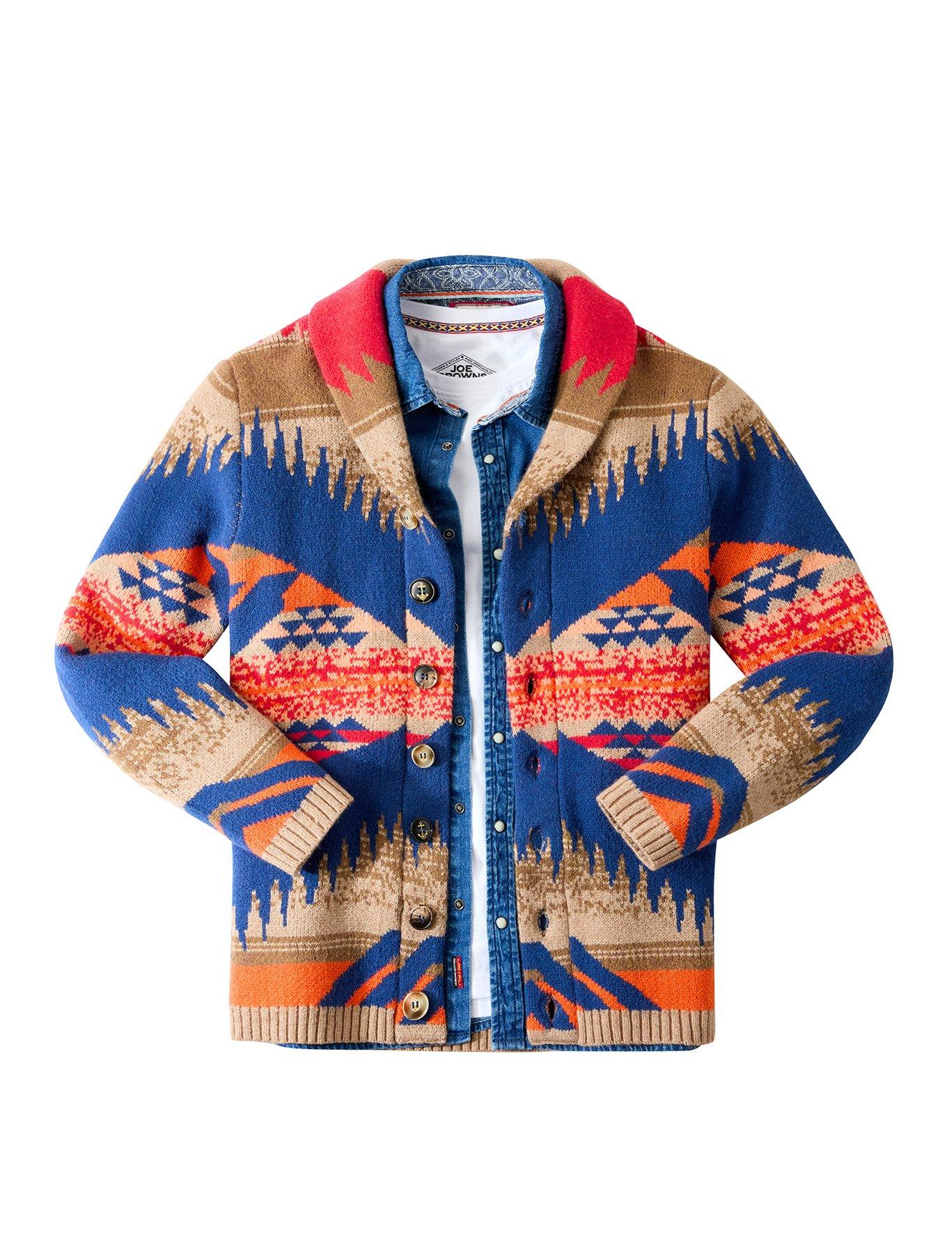Image 5 of 6 of Joe Browns Wild Aztec Shawl Knitted Cardigan - Multi