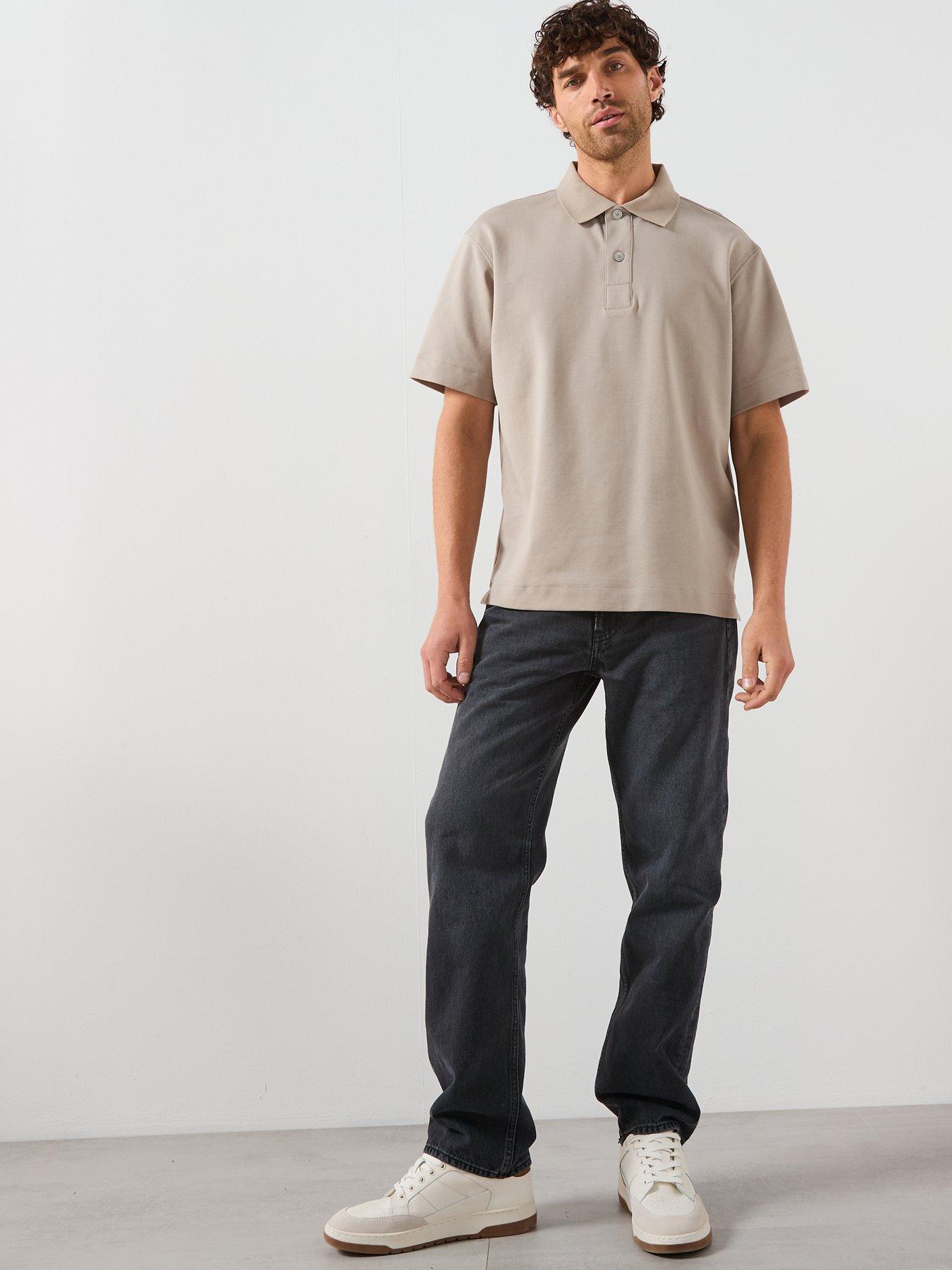 Image 3 of 6 of Mango London Heavyweight Polo Shirt - Beige