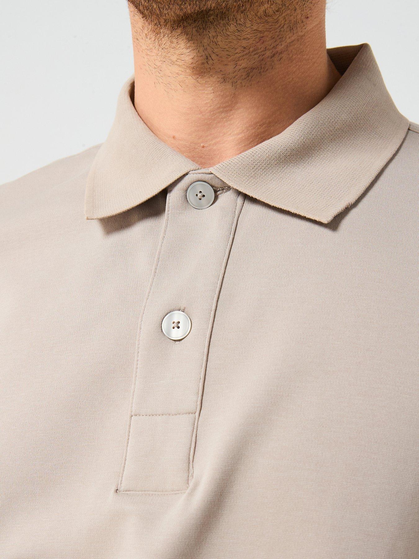 Image 4 of 6 of Mango London Heavyweight Polo Shirt - Beige