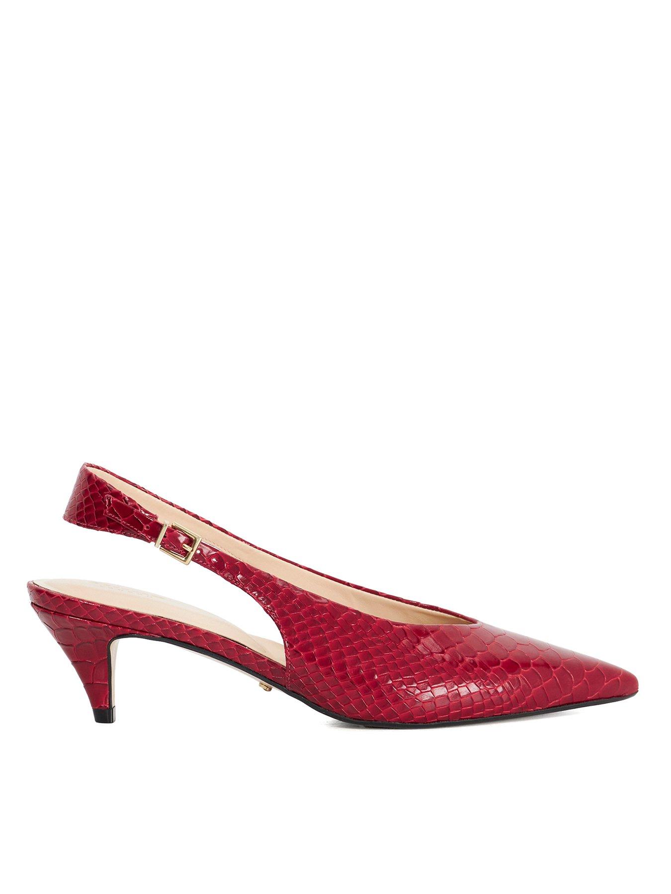 Dune London Connect Leather Slingback Heel - Red