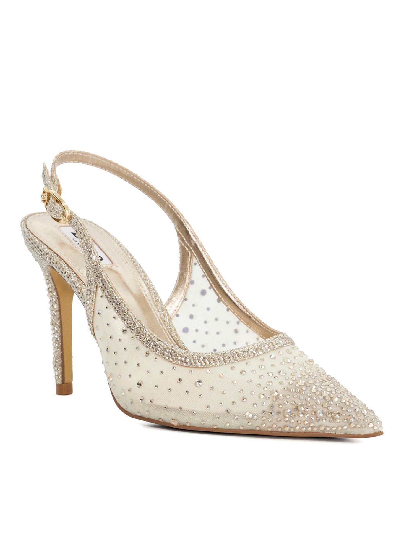 Image 2 of 6 of Dune London Compassionate Sling Back Hotfix Courts - Gold