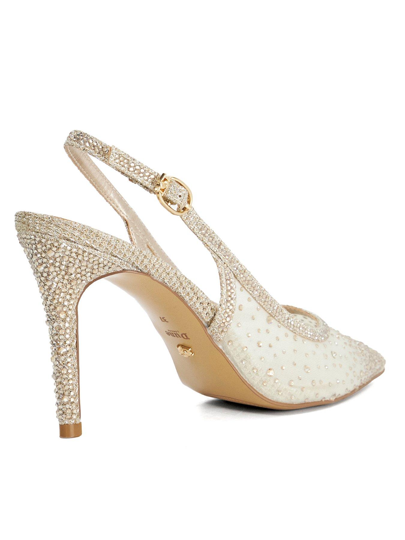 Image 3 of 6 of Dune London Compassionate Sling Back Hotfix Courts - Gold