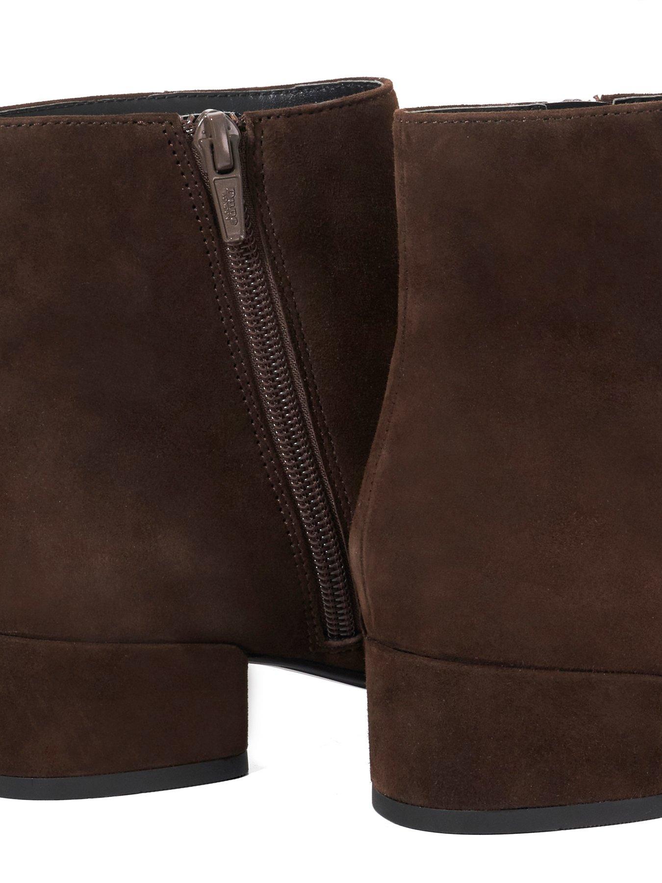 Image 5 of 6 of Dune London Pippie Low-heel Suede Ankle Boots - Brown
