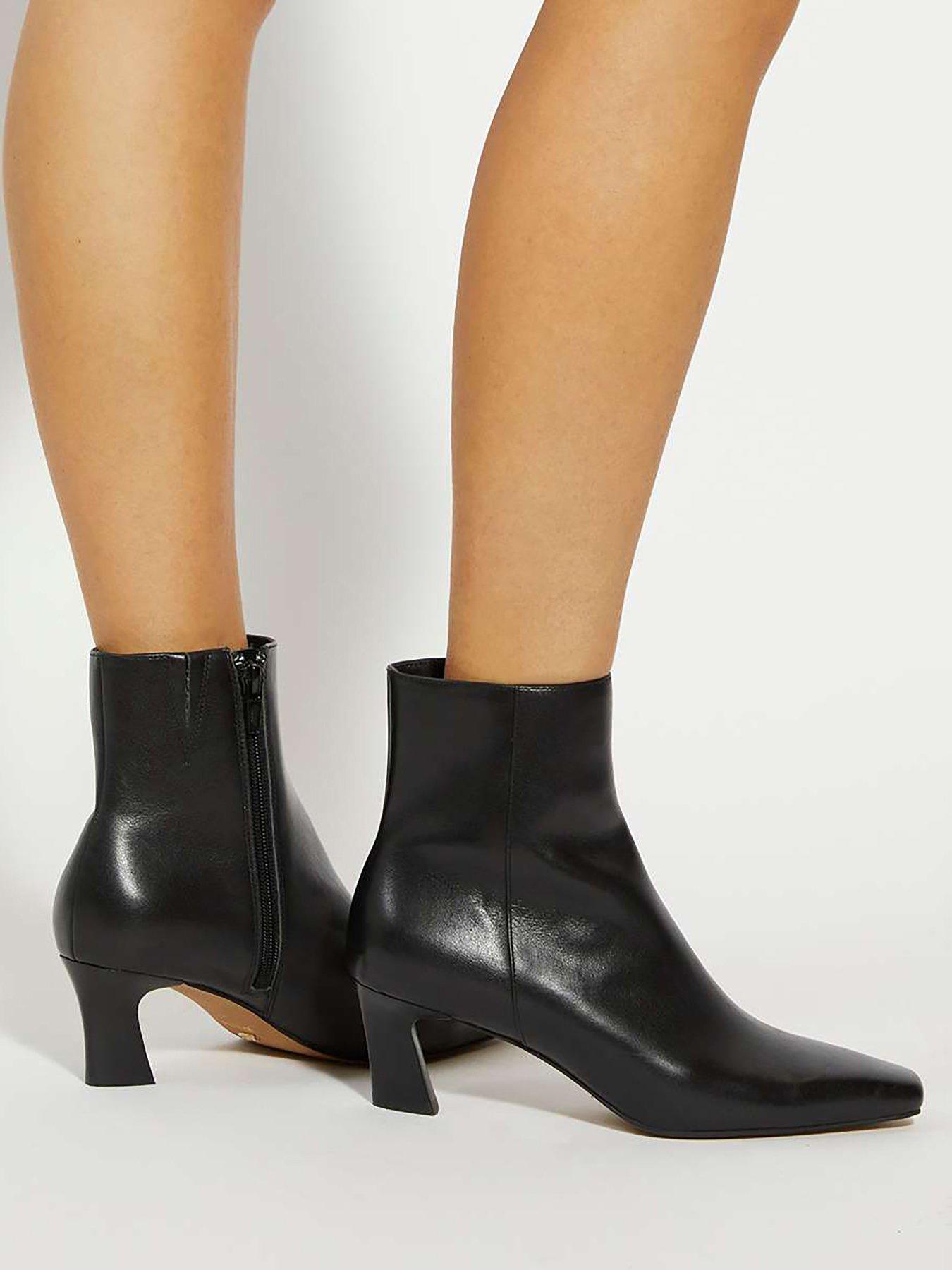 undefined Overly Leather Chisel To Ankle Boot- Black