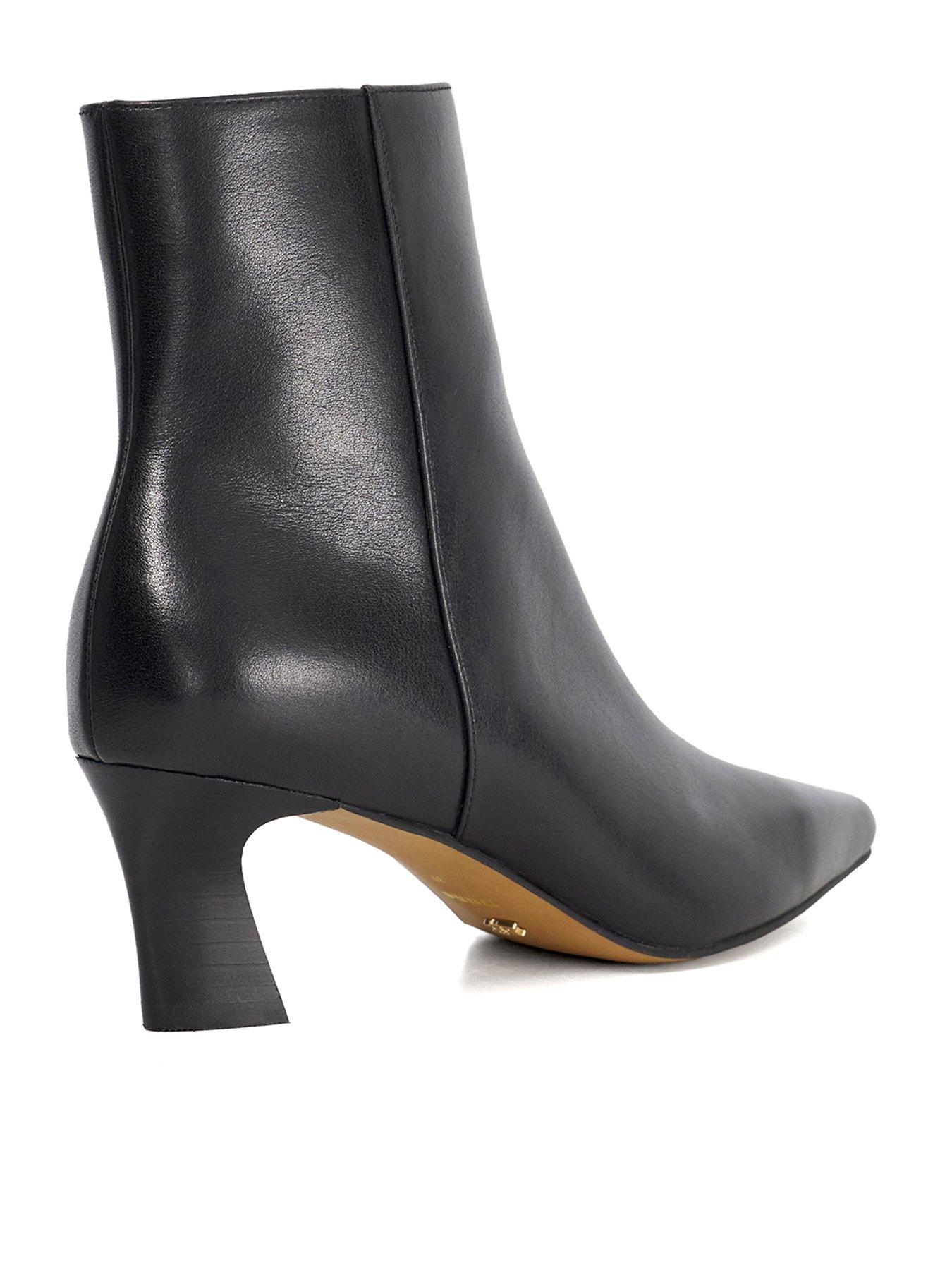 Image 3 of 6 of Dune London Overly Leather Chisel To Ankle Boot- Black