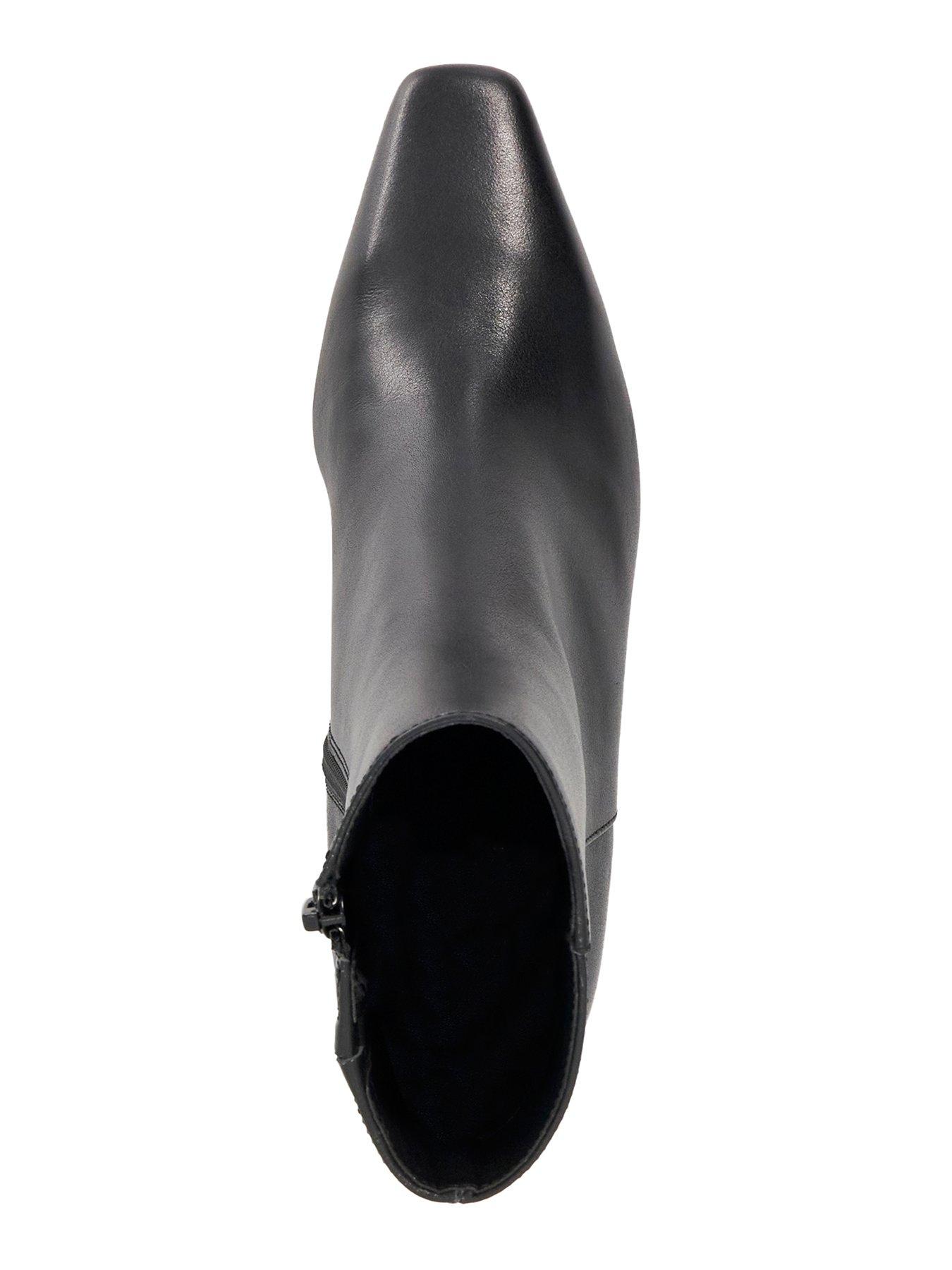 Image 5 of 6 of Dune London Overly Leather Chisel To Ankle Boot- Black