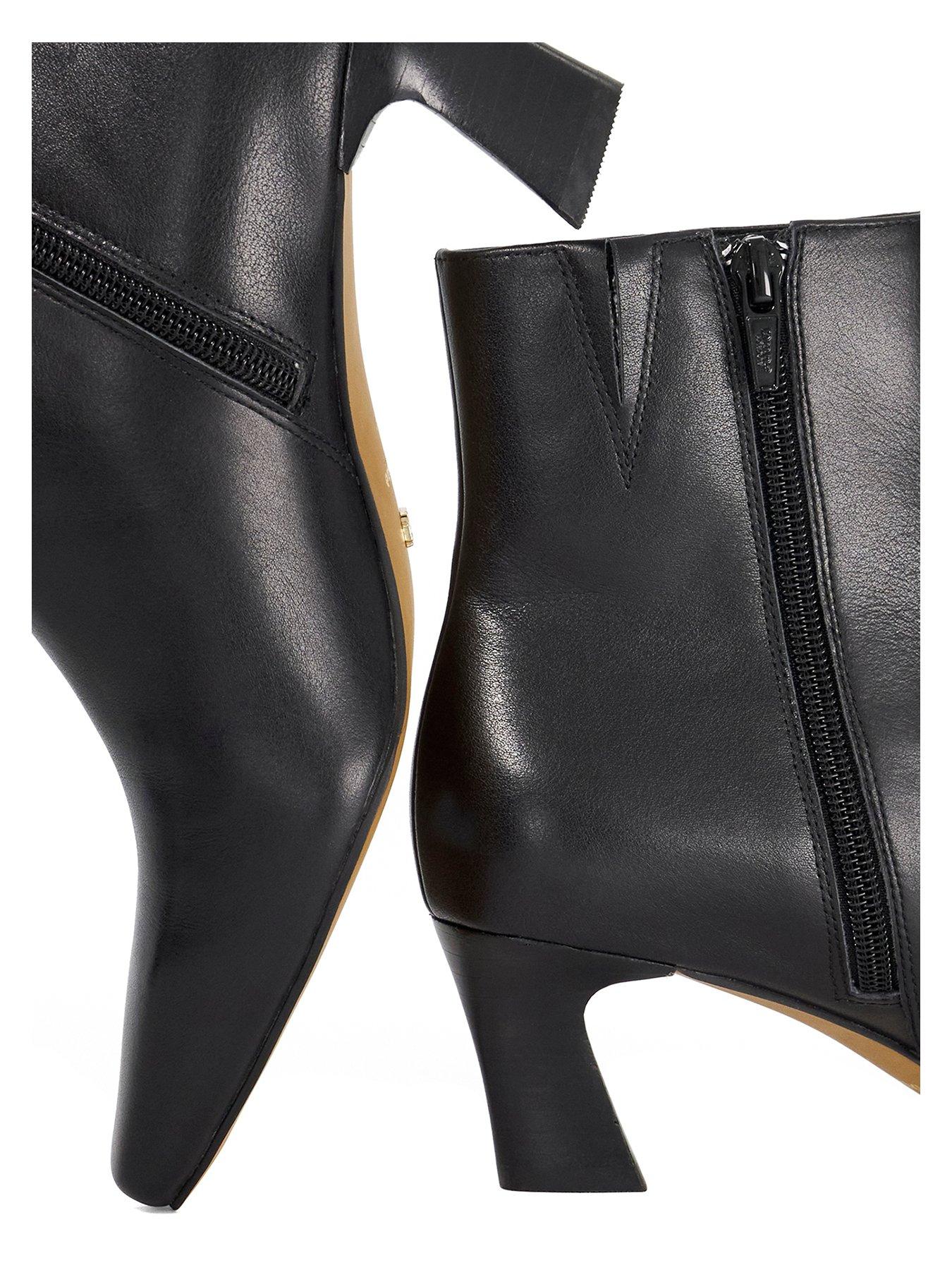Image 6 of 6 of Dune London Overly Leather Chisel To Ankle Boot- Black
