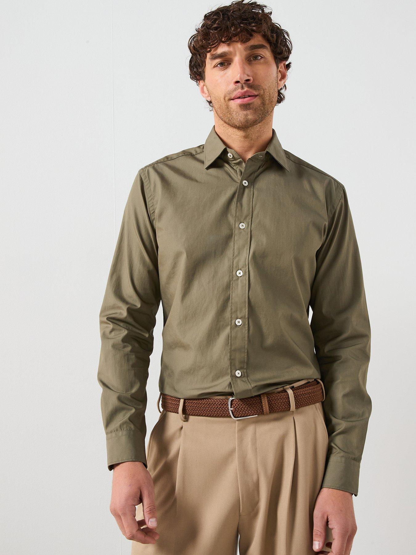 Mango Play Cotton Poplin Shirt - Light Khaki