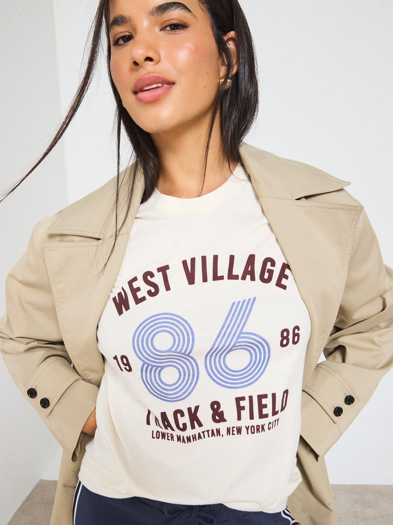 Image 4 of 6 of V by Very West Village Graphic Oversized T-shirt - Cream
