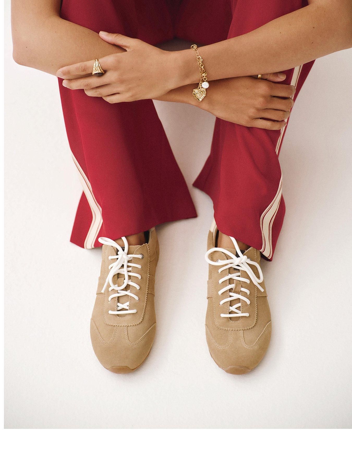  image of mint-velvet-kiko-suede-trainer-brown