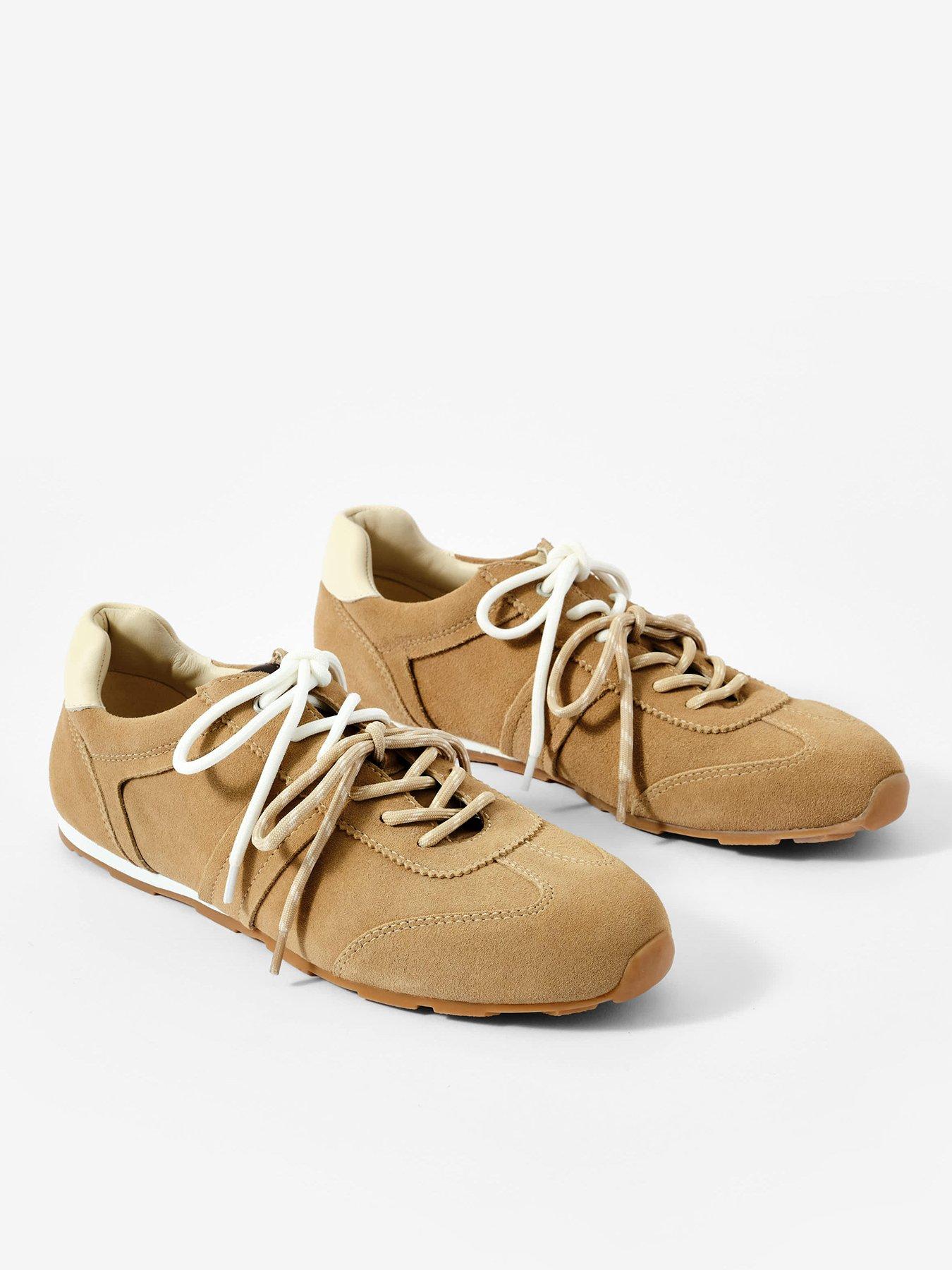  image of mint-velvet-kiko-suede-trainer-brown