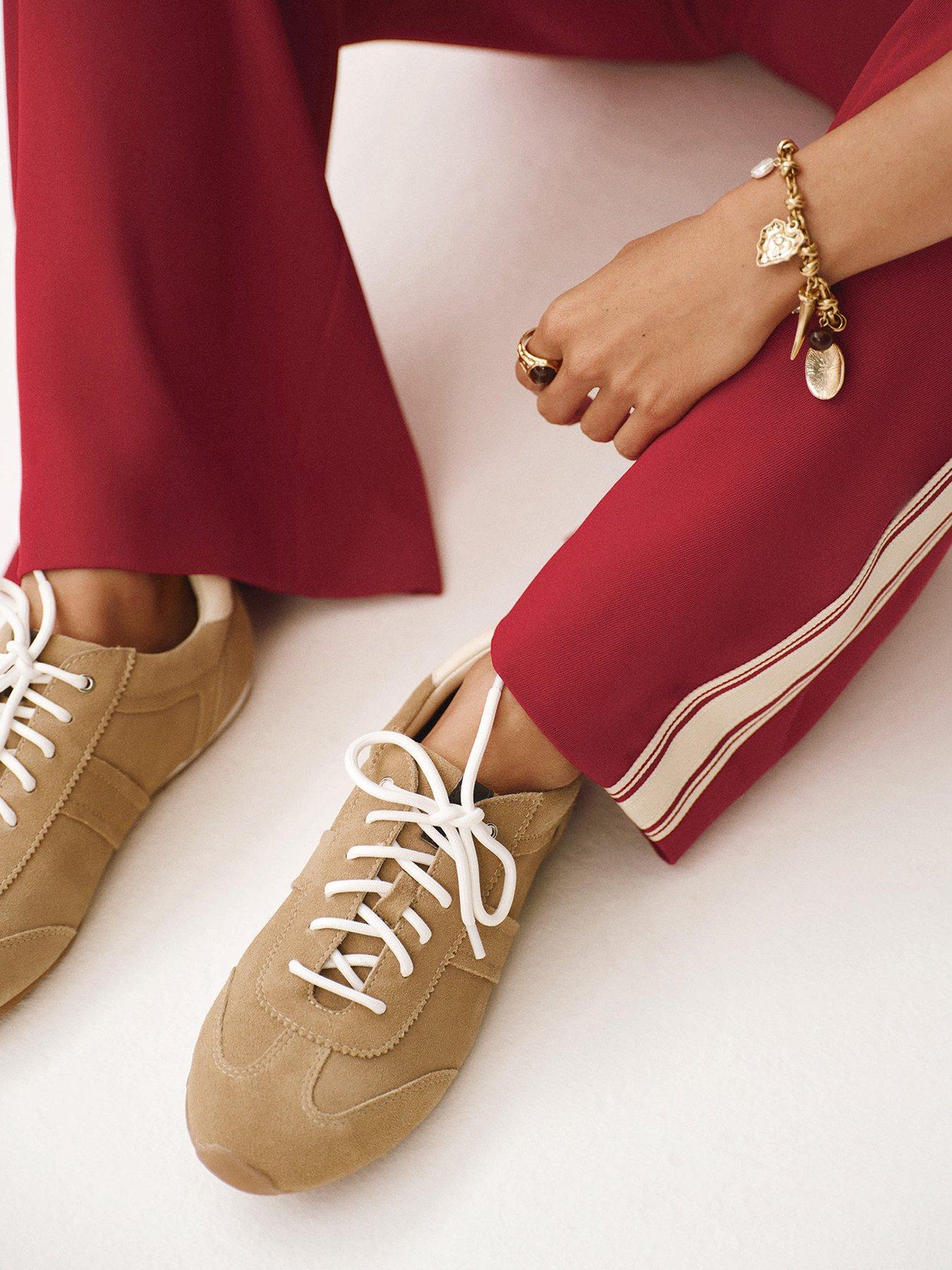  image of mint-velvet-kiko-suede-trainer-brown