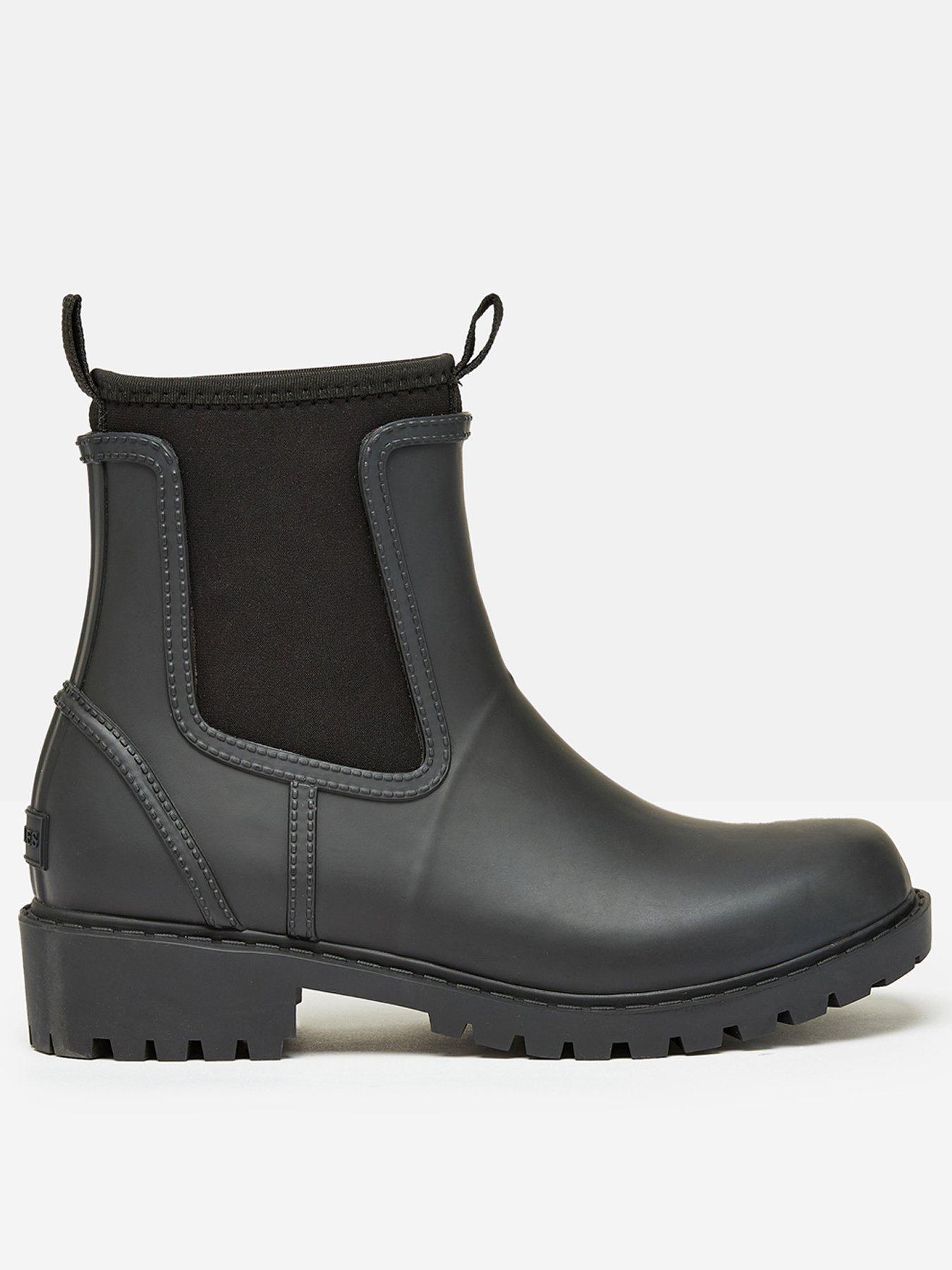 Image 1 of 5 of Joules Short Neoprene-Lined Ankle Wellies - Black