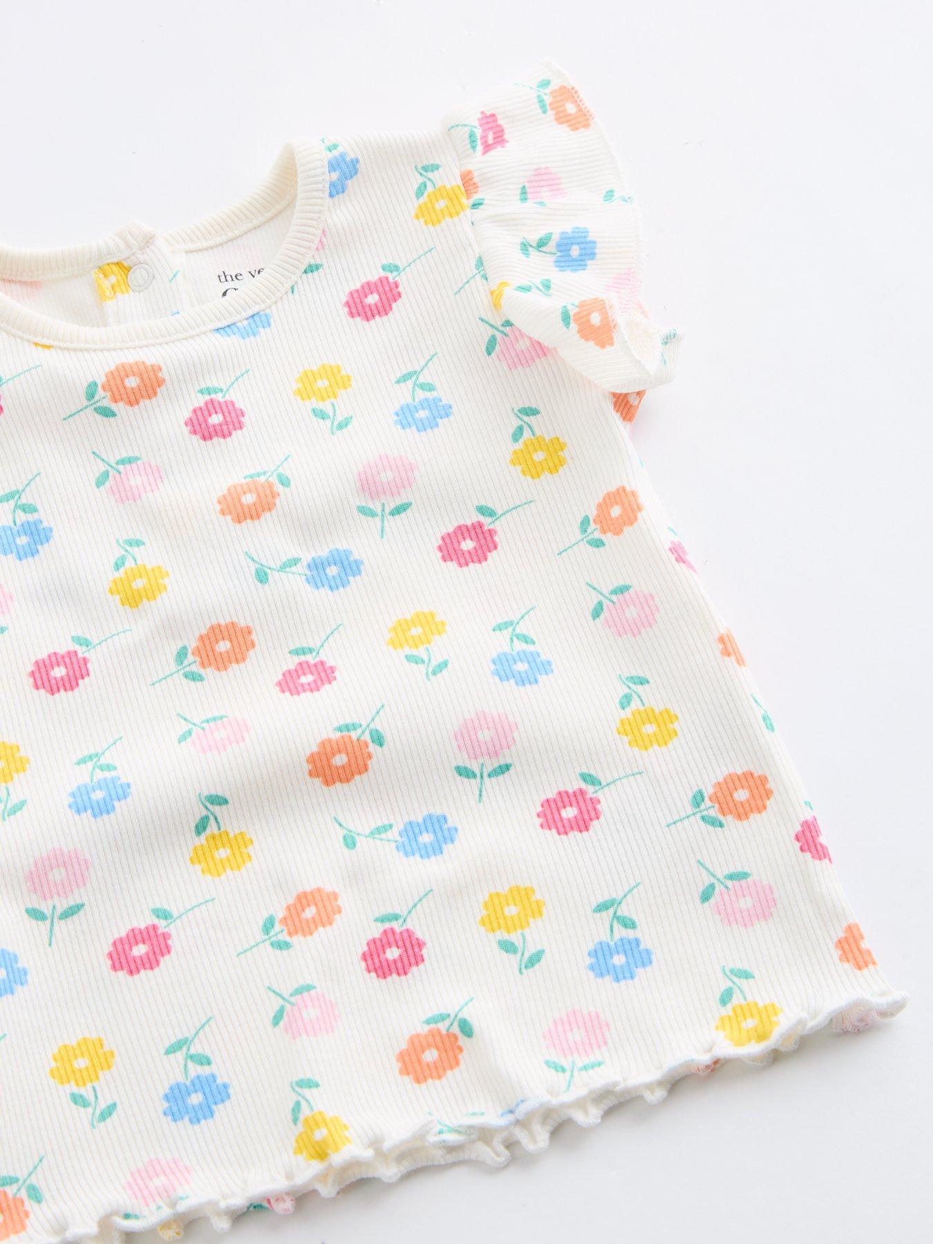 Image 3 of 4 of The Very Collection Floral T-Shirt And Legging Set - White