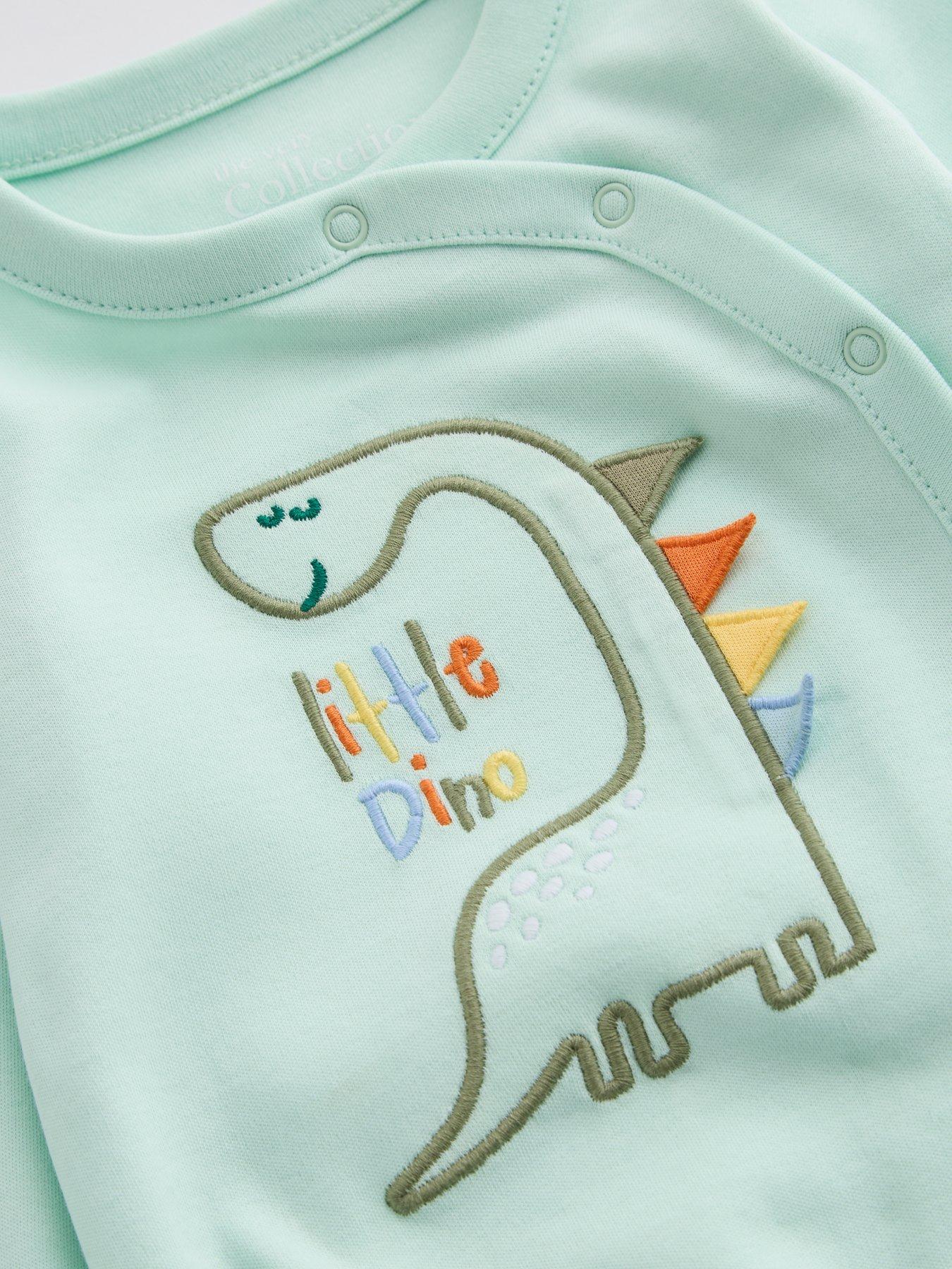 Image 3 of 4 of The Very Collection Little Dino Sleepsuit - Green