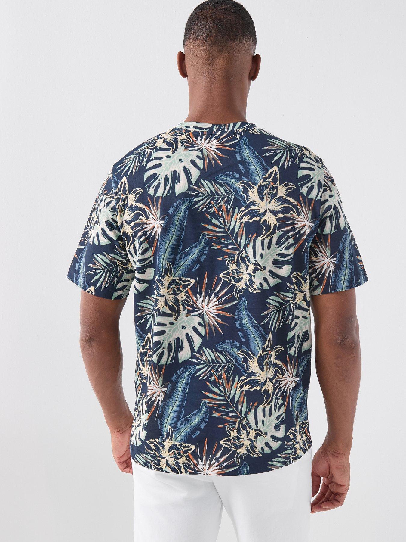 Image 2 of 6 of Jack & Jones Honolulu Aop Printed T-Shirt - Navy