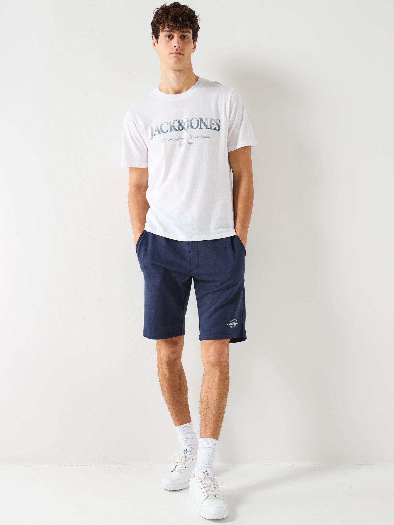 Image 3 of 6 of Jack & Jones Gordon Brandon Sweat Shorts - Navy