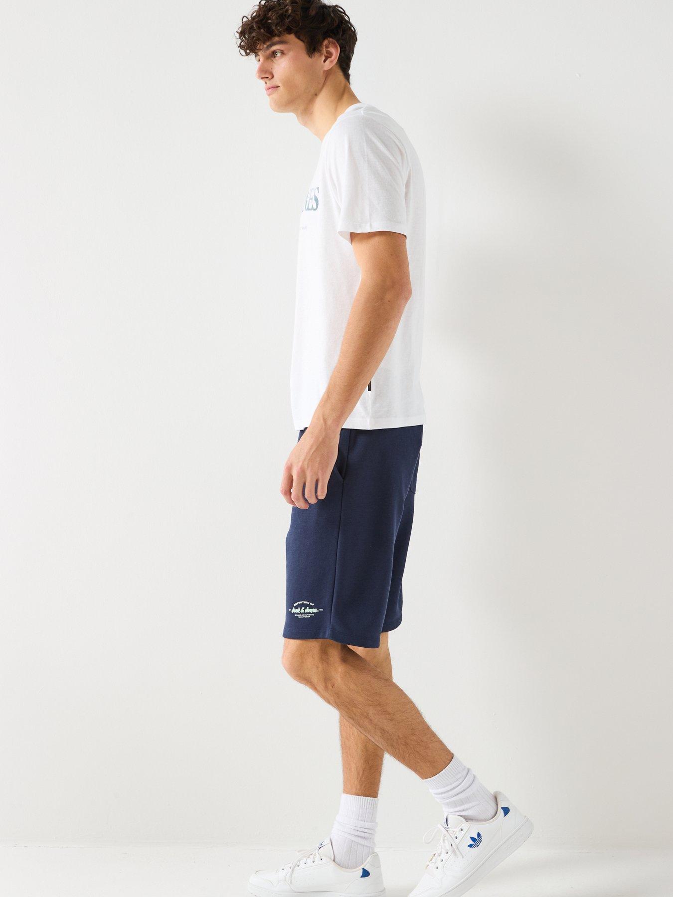 Image 5 of 6 of Jack & Jones Gordon Brandon Sweat Shorts - Navy