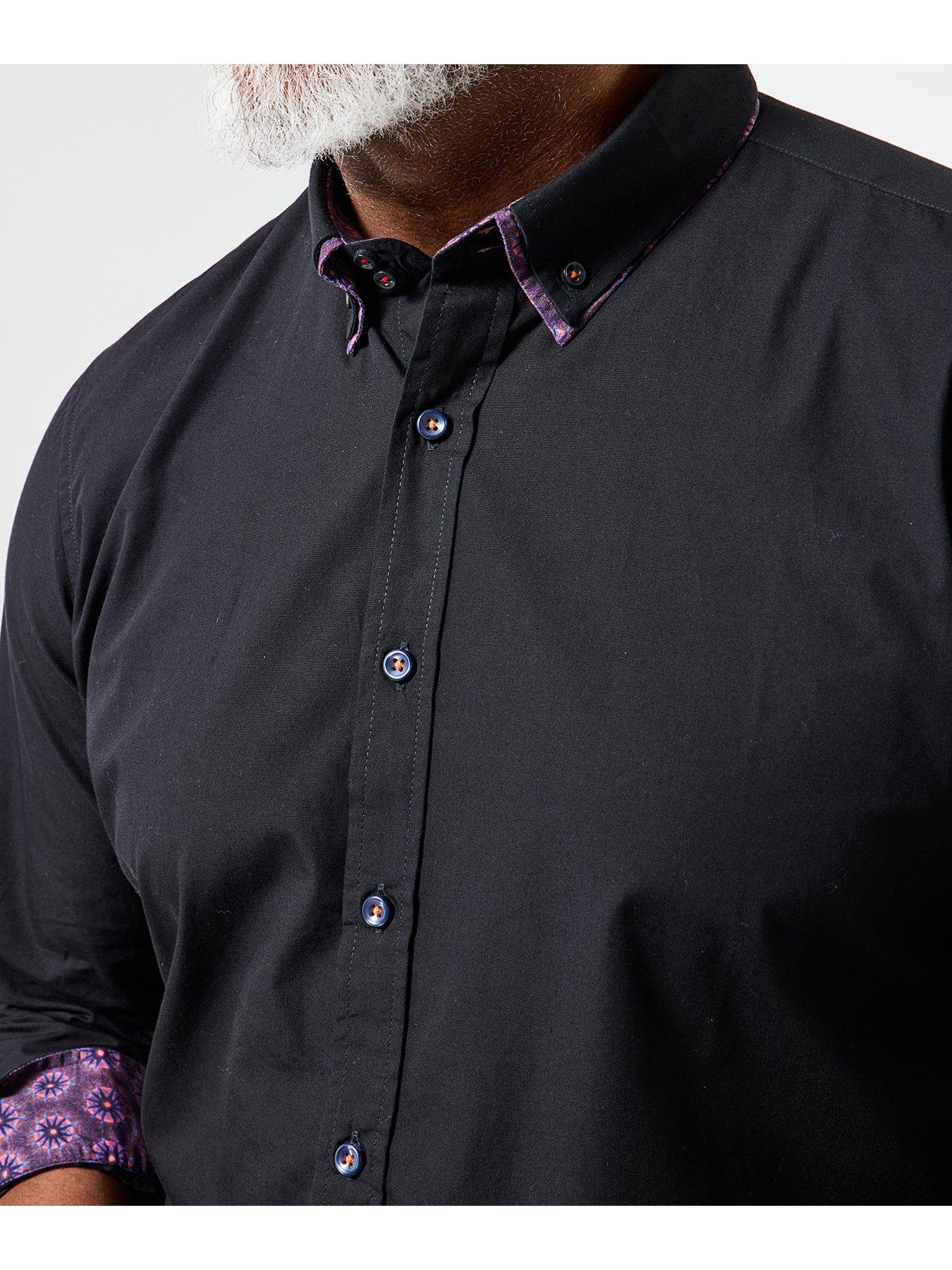 Image 5 of 6 of Joe Browns Contrast Trim Double Collar Long Sleeve Shirt - Black
